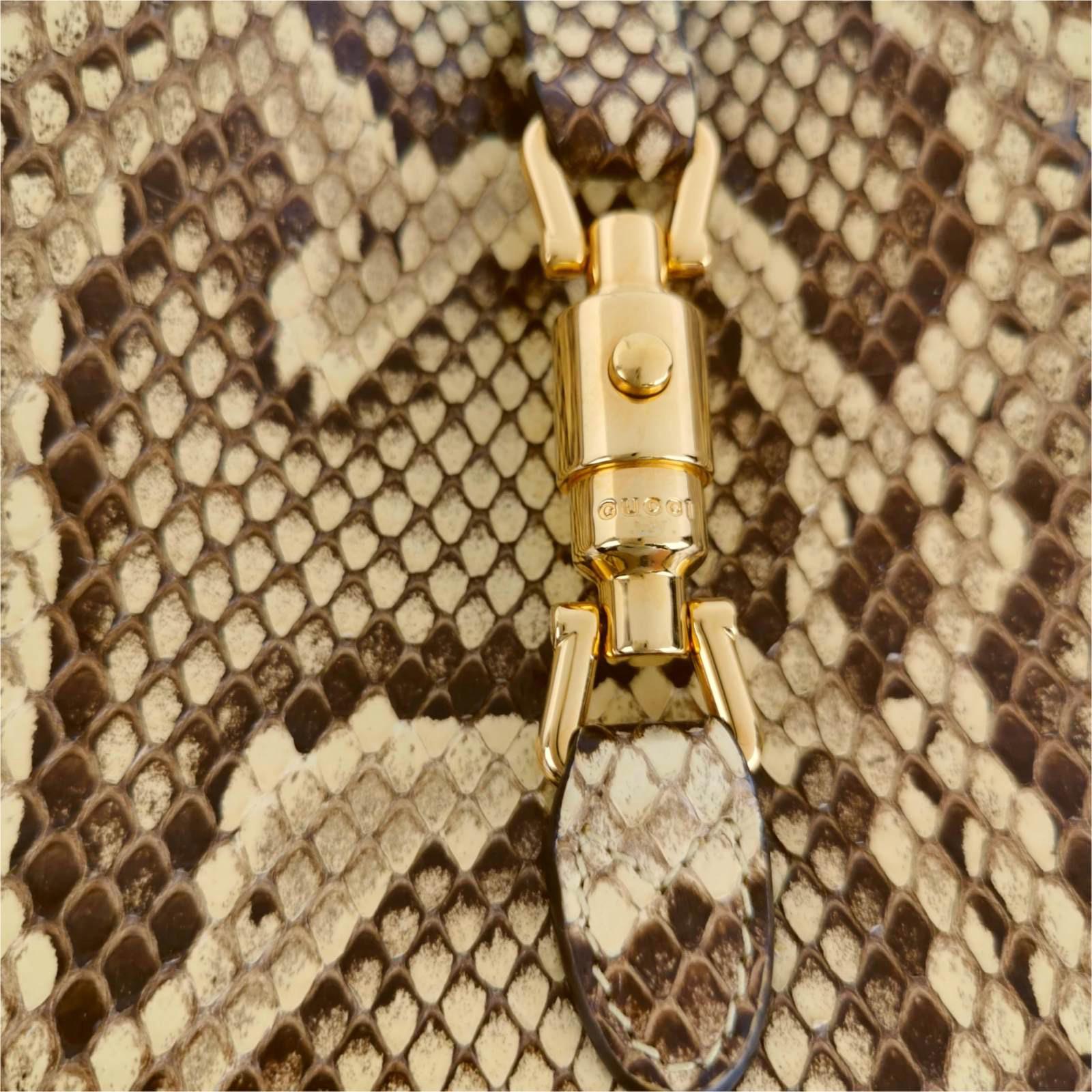 Gucci Jackie 1961 Mini Python-skin Leather Bag with Adjustable Strap Size Multic 3