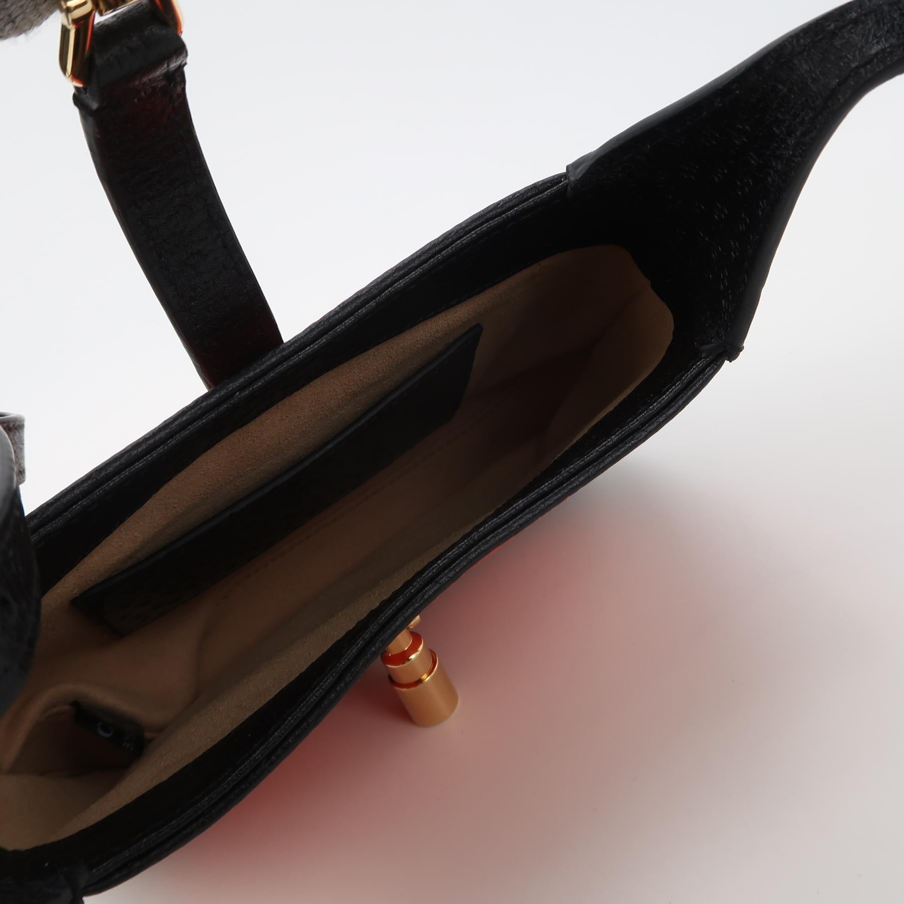 Gucci Jackie 1961 Mini Borsa a tracolla in cavallino rosso e nero in vendita 2