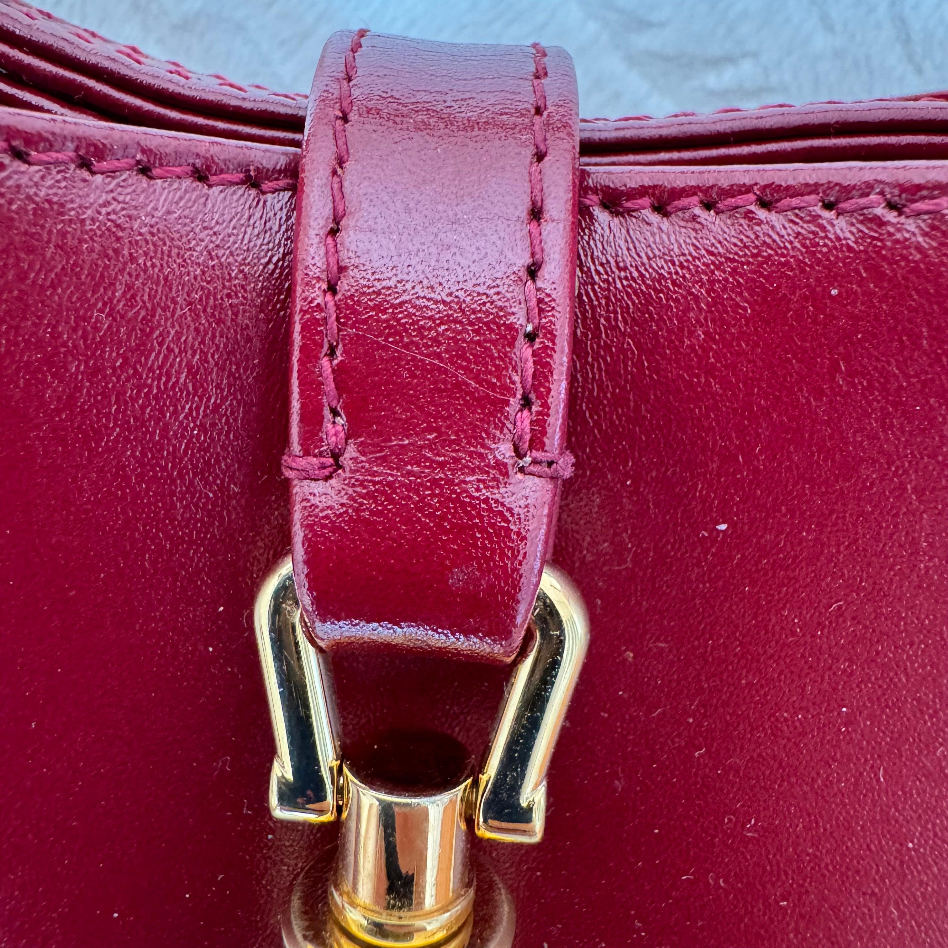 Gucci Jackie 1961 Mini Red Burgundy Leather Bag 8