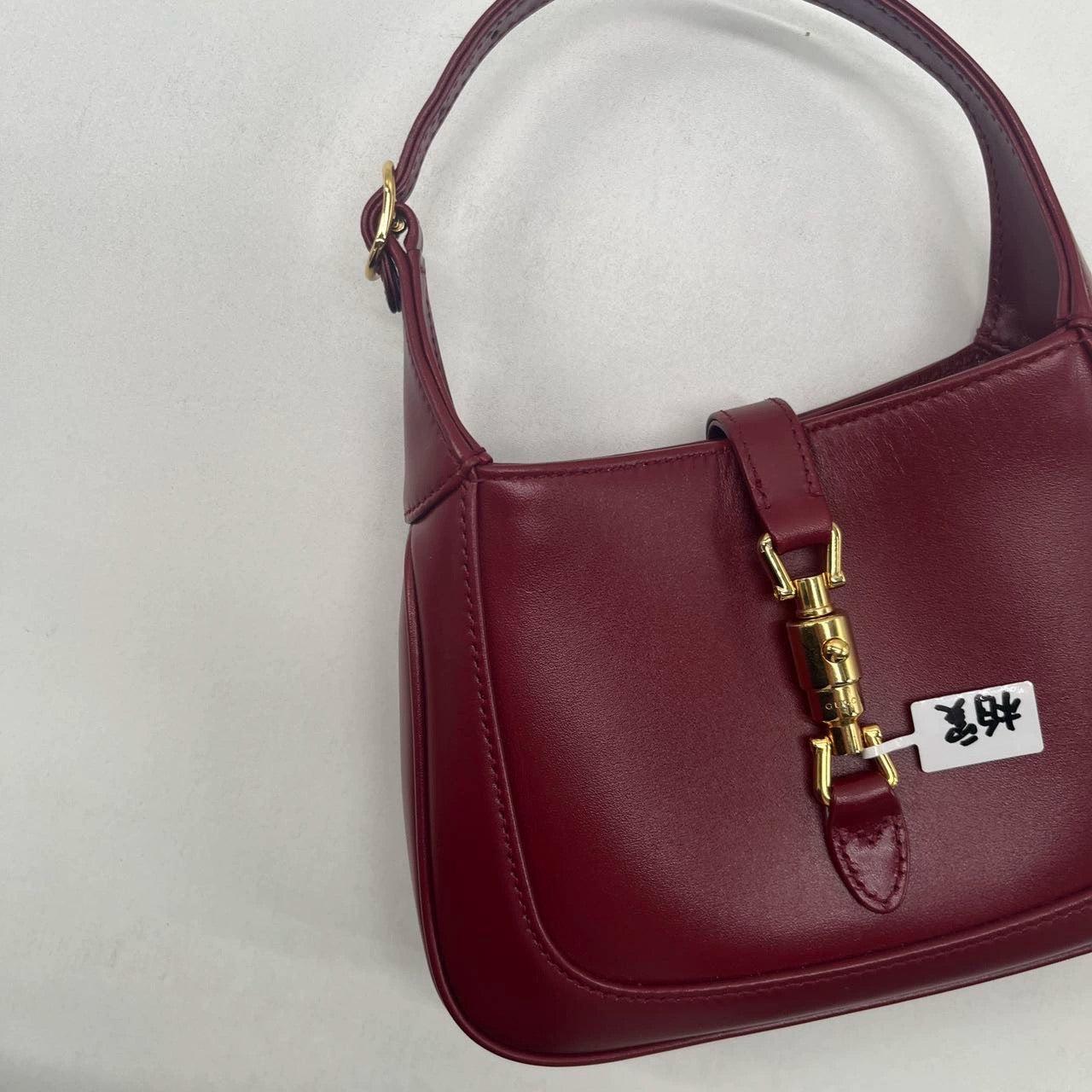 Gucci Jackie 1961 Mini Red Burgundy Leather Bag 10