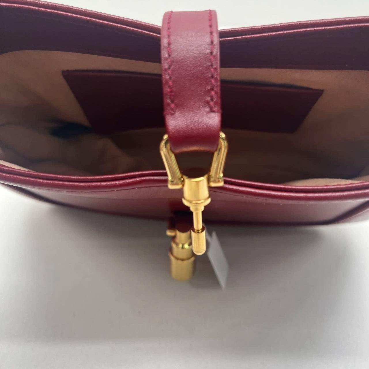 Gucci Jackie 1961 Mini Red Burgundy Leather Bag 12
