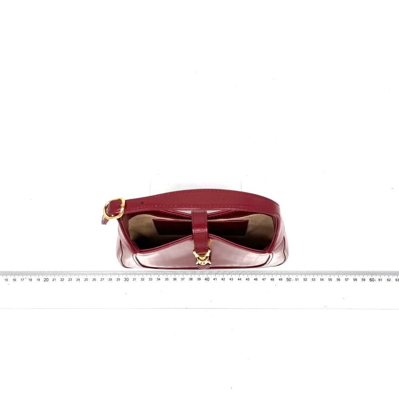 Gucci Jackie 1961 Mini Red Burgundy Leather Bag In New Condition In AUBERVILLIERS, FR