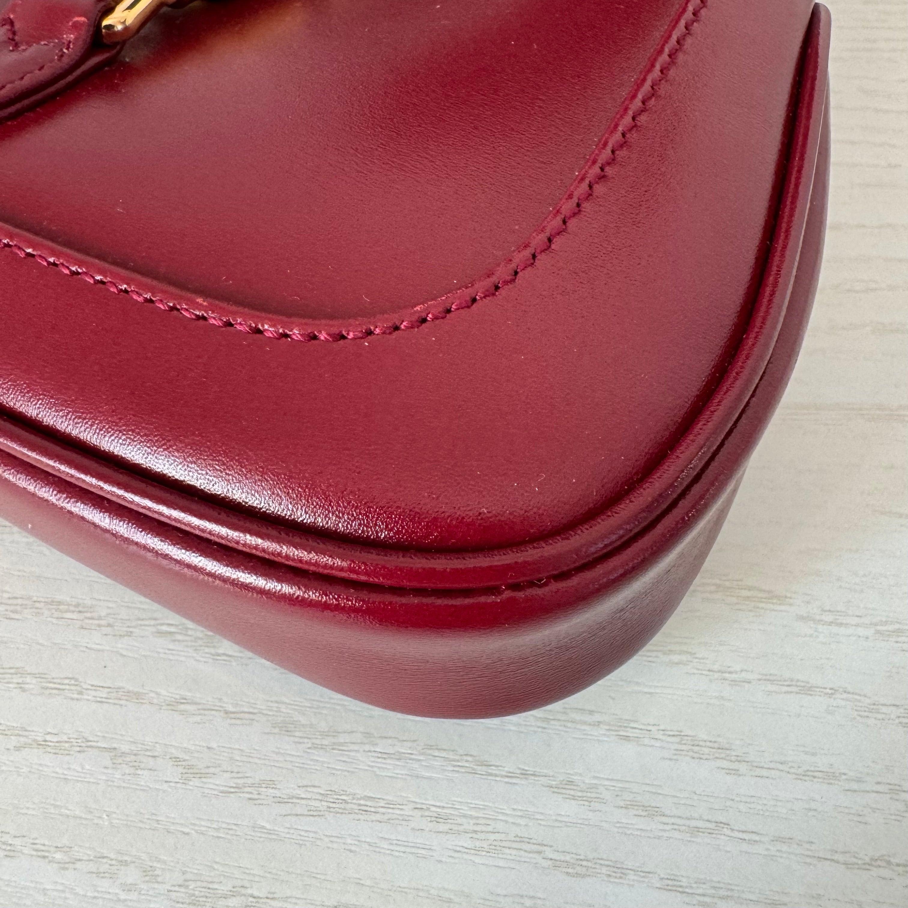 Women's Gucci Jackie 1961 Mini Red Burgundy Leather Bag