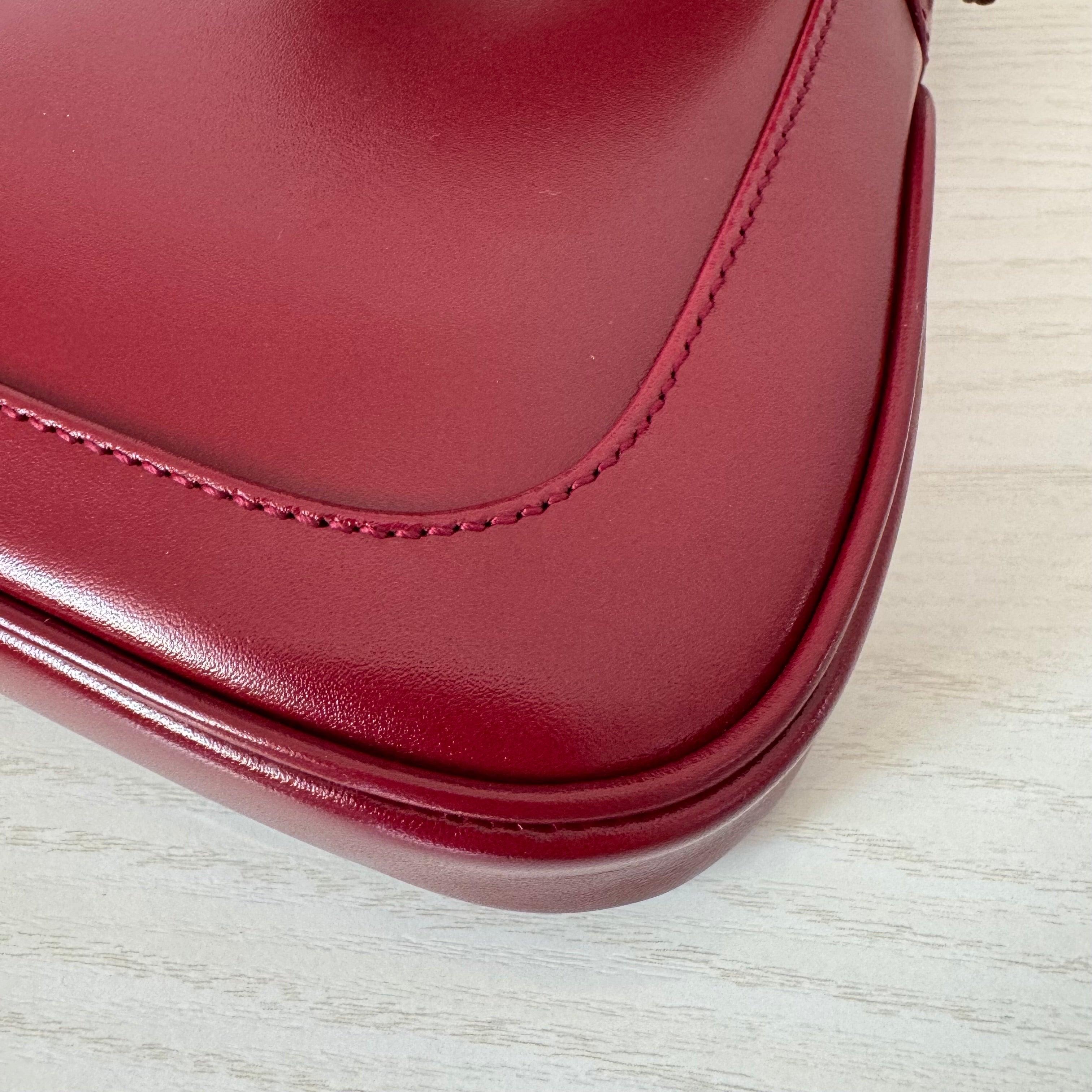Gucci Jackie 1961 Mini Red Burgundy Leather Bag 1