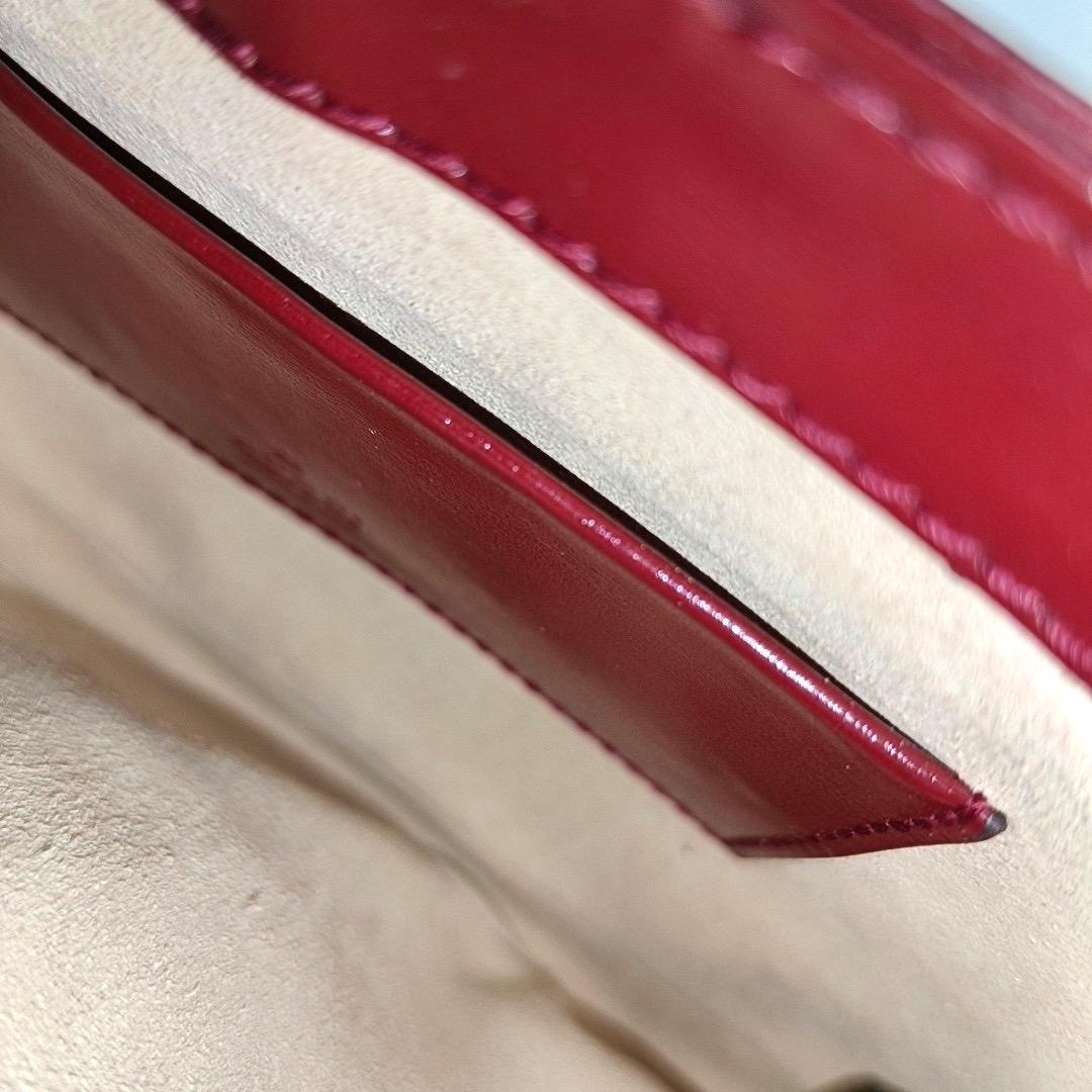 Gucci Jackie 1961 Mini Red Burgundy Leather Bag Gold Piston Lock 6