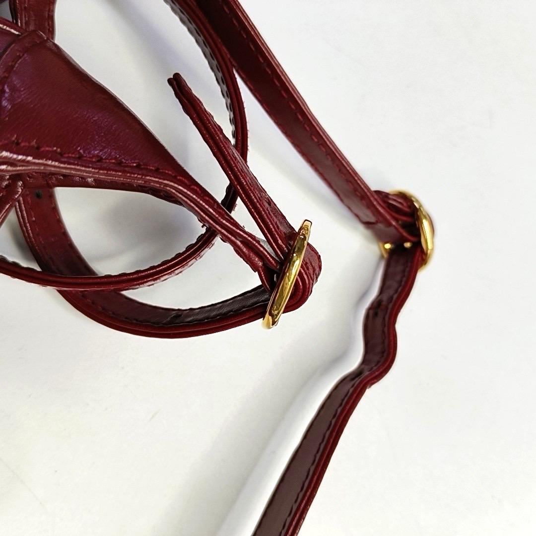 Gucci Jackie 1961 Mini Red Burgundy Leather Bag Gold Piston Lock 10
