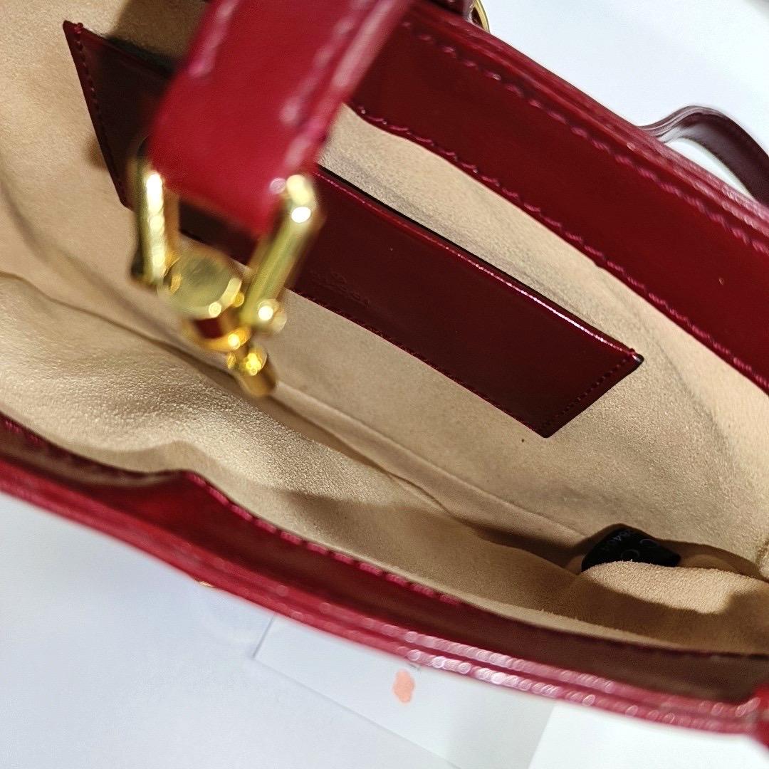 Gucci Jackie 1961 Mini Red Burgundy Leather Bag Gold Piston Lock 4