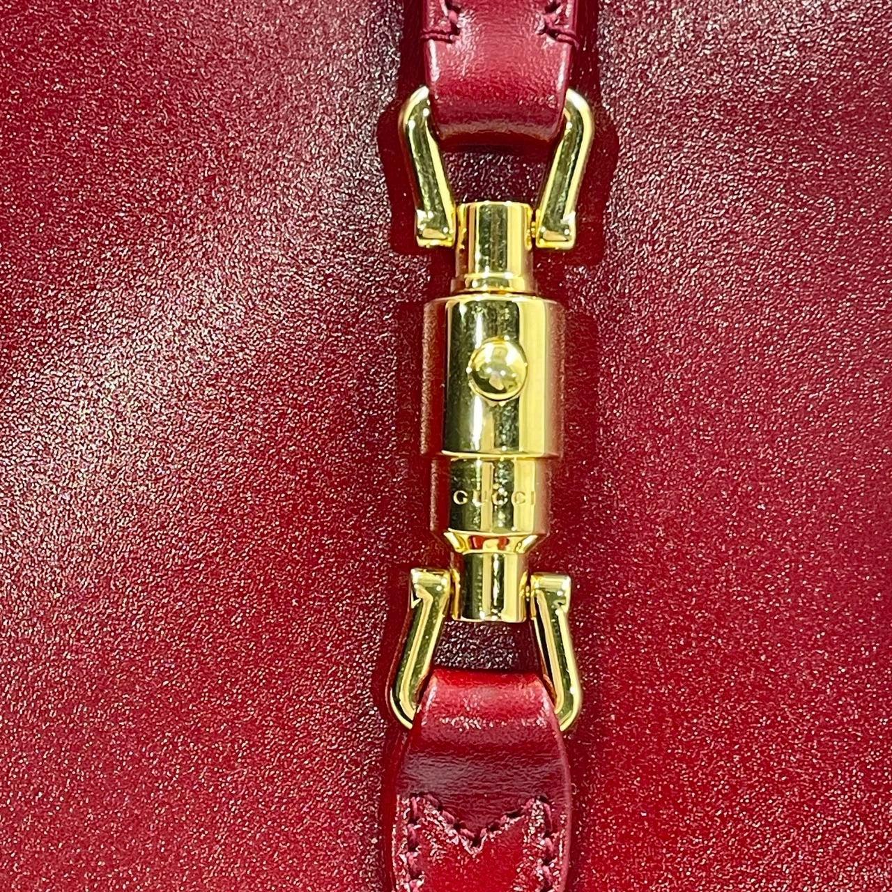 Gucci Jackie 1961 Mini Red Burgundy Leather Bag No Strap 9