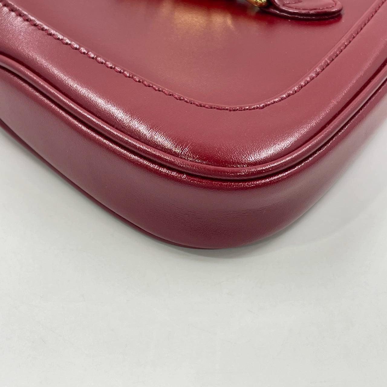 Gucci Jackie 1961 Mini Red Burgundy Leather Bag No Strap 11