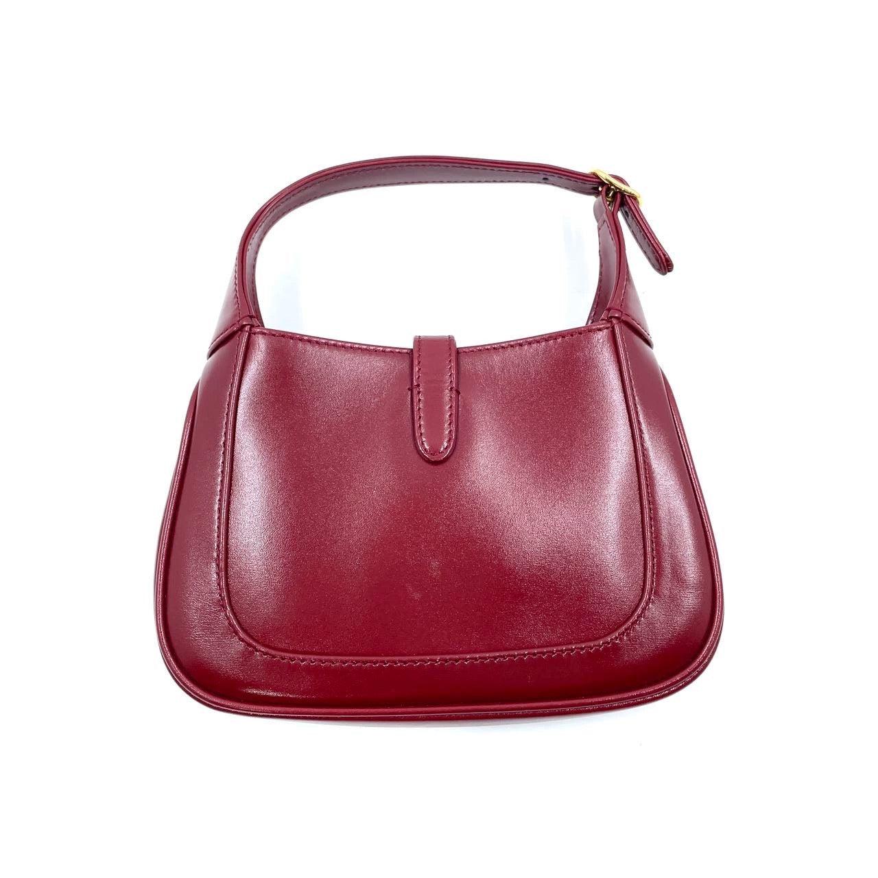 Gucci Jackie 1961 Mini Red Burgundy Leather Bag No Strap In Good Condition In AUBERVILLIERS, FR