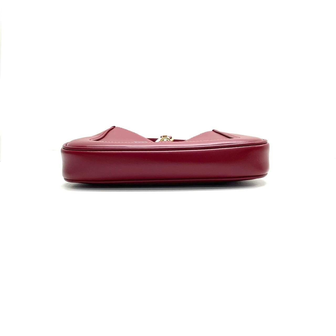 Women's Gucci Jackie 1961 Mini Red Burgundy Leather Bag No Strap