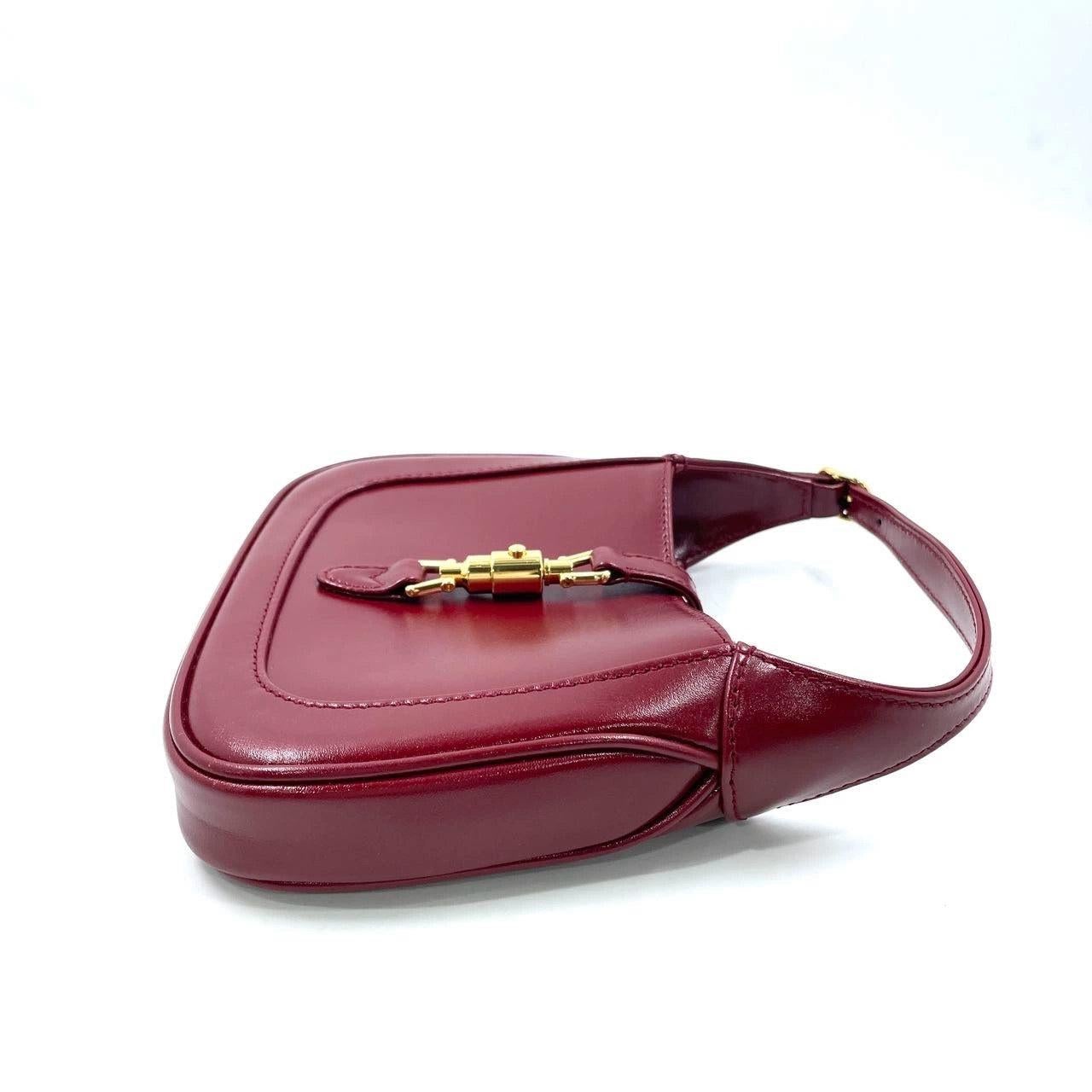 Women's Gucci Jackie 1961 Mini Red Burgundy Leather Bag No Strap