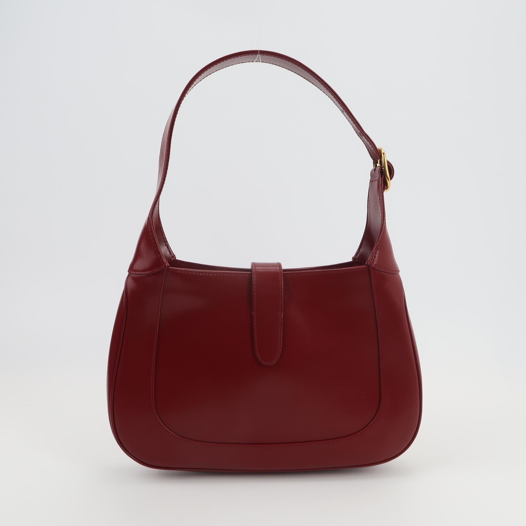 Rosso Gucci Jackie 1961 Borsa in pelle rossa bordeaux Borsa a tracolla piccola in vendita