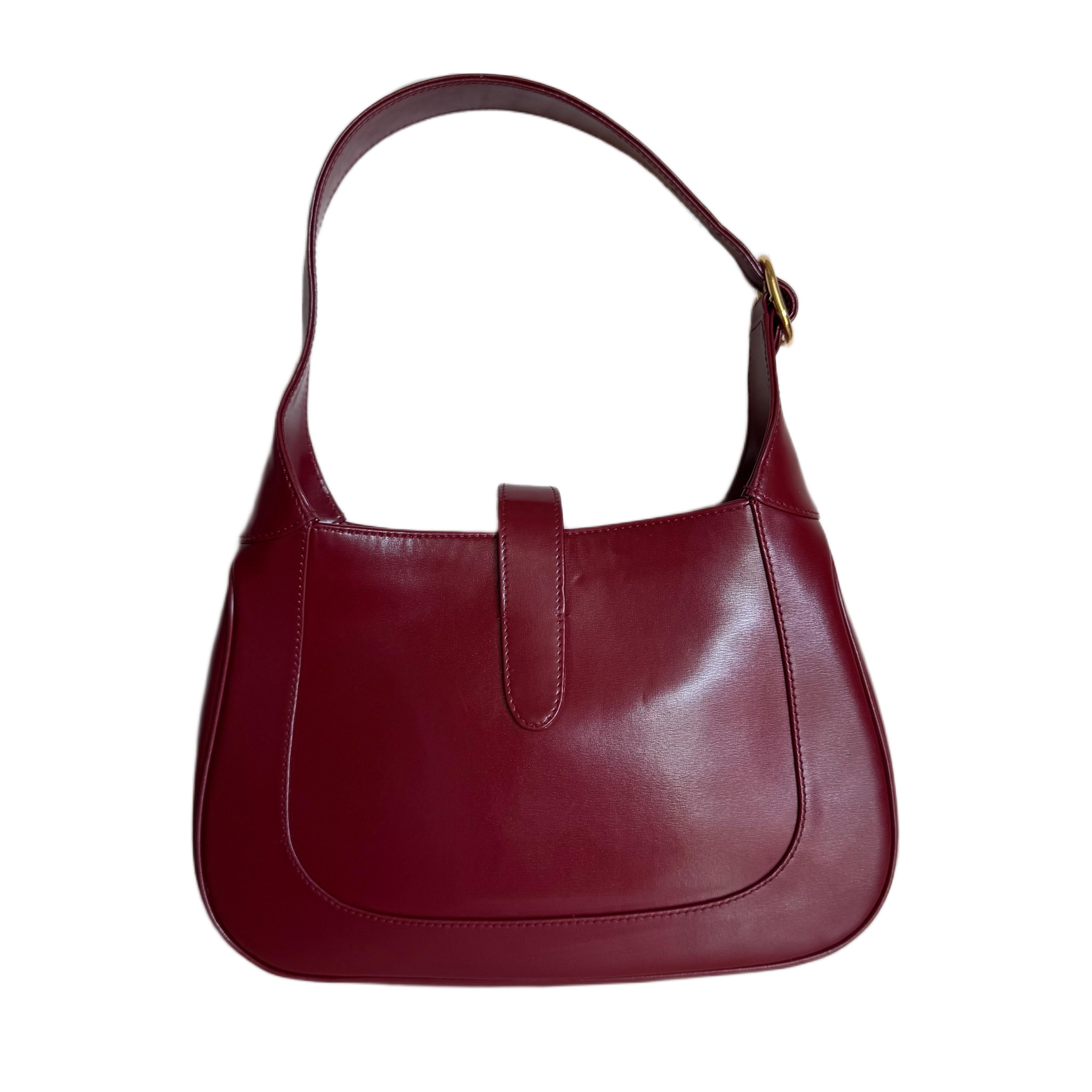 Rosso Gucci Jackie 1961 Borsa in pelle rossa bordeaux Borsa a tracolla piccola in vendita