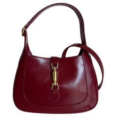 Gucci Jackie 1961 Borsa in pelle rossa bordeaux Borsa a tracolla piccola
