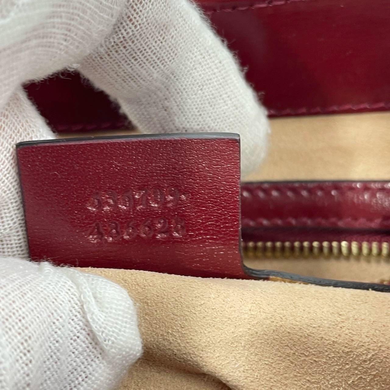 Gucci Jackie 1961 Red Burgundy Leather Small Shoulder Bag Piston Lock n Strap 8