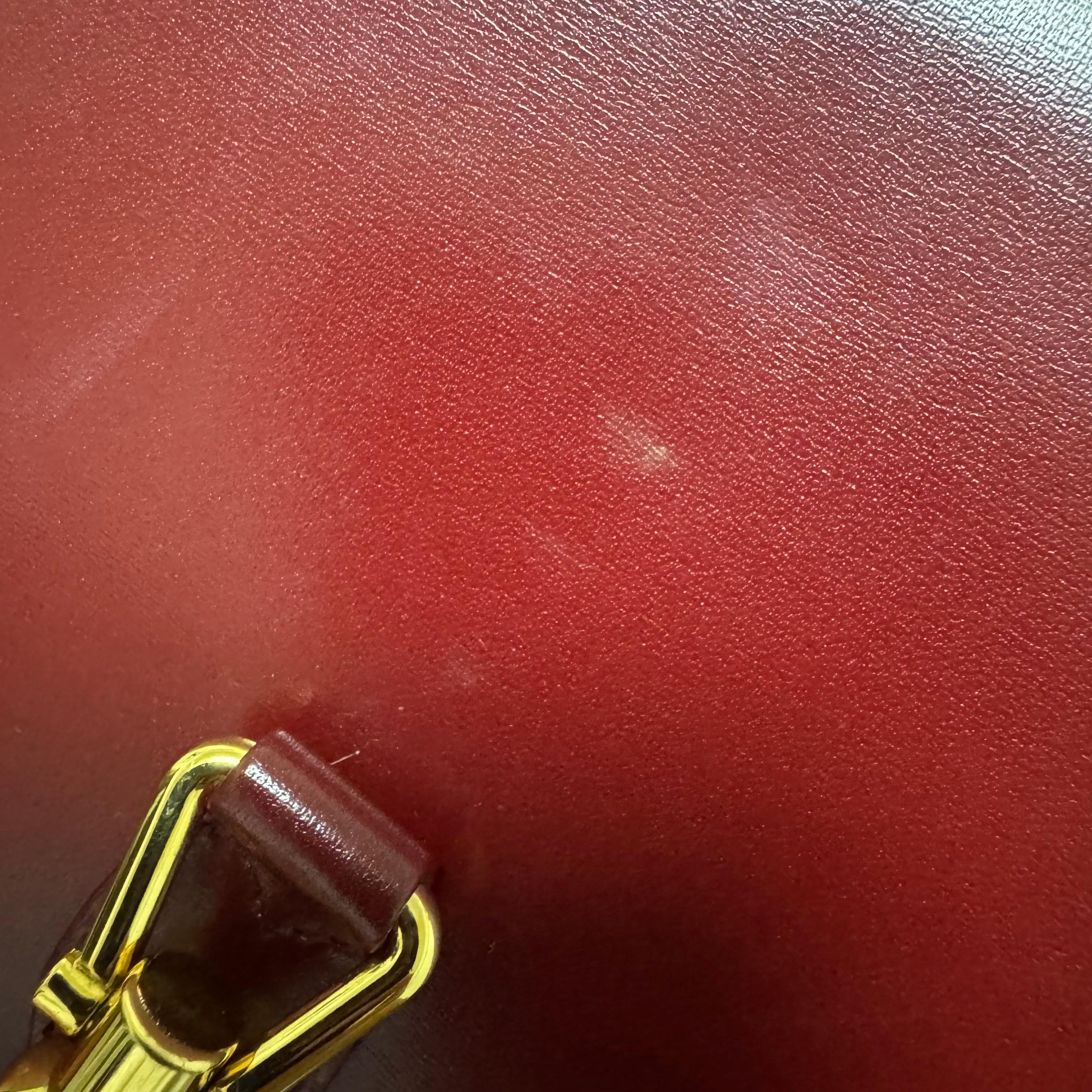 Gucci Jackie 1961 Red Burgundy Leather Small Shoulder Bag Piston Lock n Strap 4