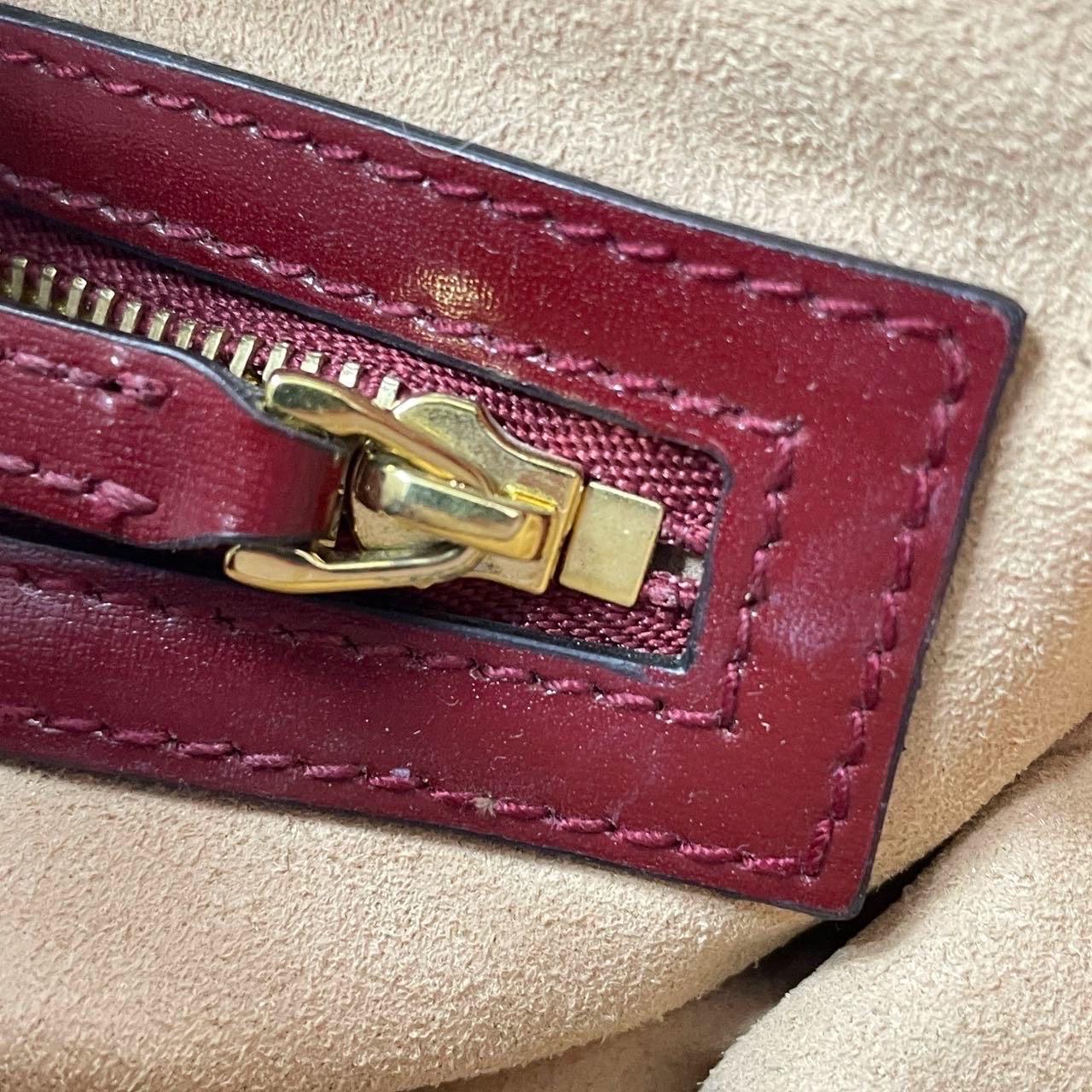 Gucci Jackie 1961 Red Burgundy Leather Small Shoulder Bag Piston Lock n Strap 5