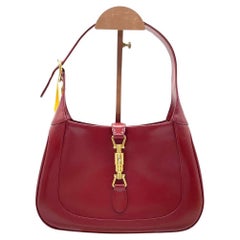 Retro Gucci Jackie 1961 Red Leather Bag Size Small with Adjustable Strap