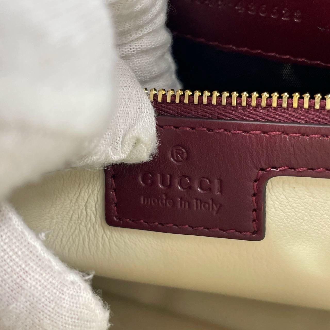Gucci Jackie 1961 Small Ancora Borsa a tracolla in pelle rosso borgogna S24 in vendita 5