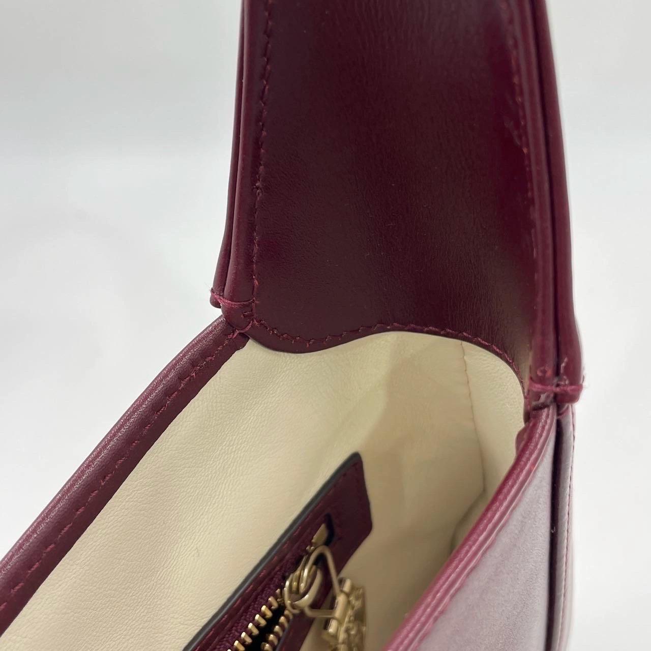 Gucci Jackie 1961 Small Ancora Borsa a tracolla in pelle rosso borgogna S24 in vendita 6