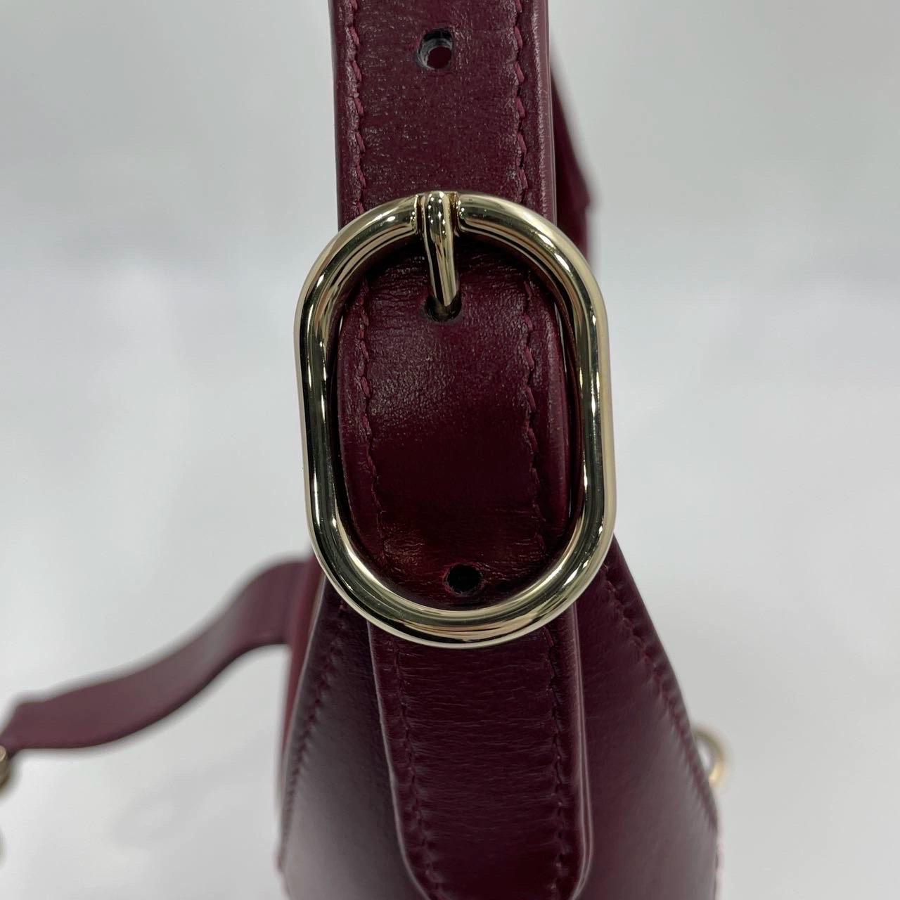 Gucci Jackie 1961 Small Ancora Borsa a tracolla in pelle rosso borgogna S24 in vendita 7