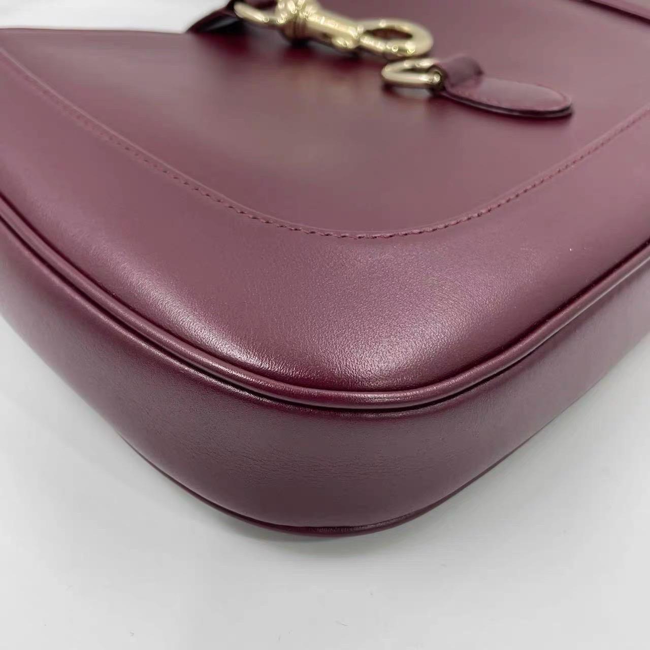 Gucci Jackie 1961 Small Ancora Borsa a tracolla in pelle rosso borgogna S24 in vendita 12