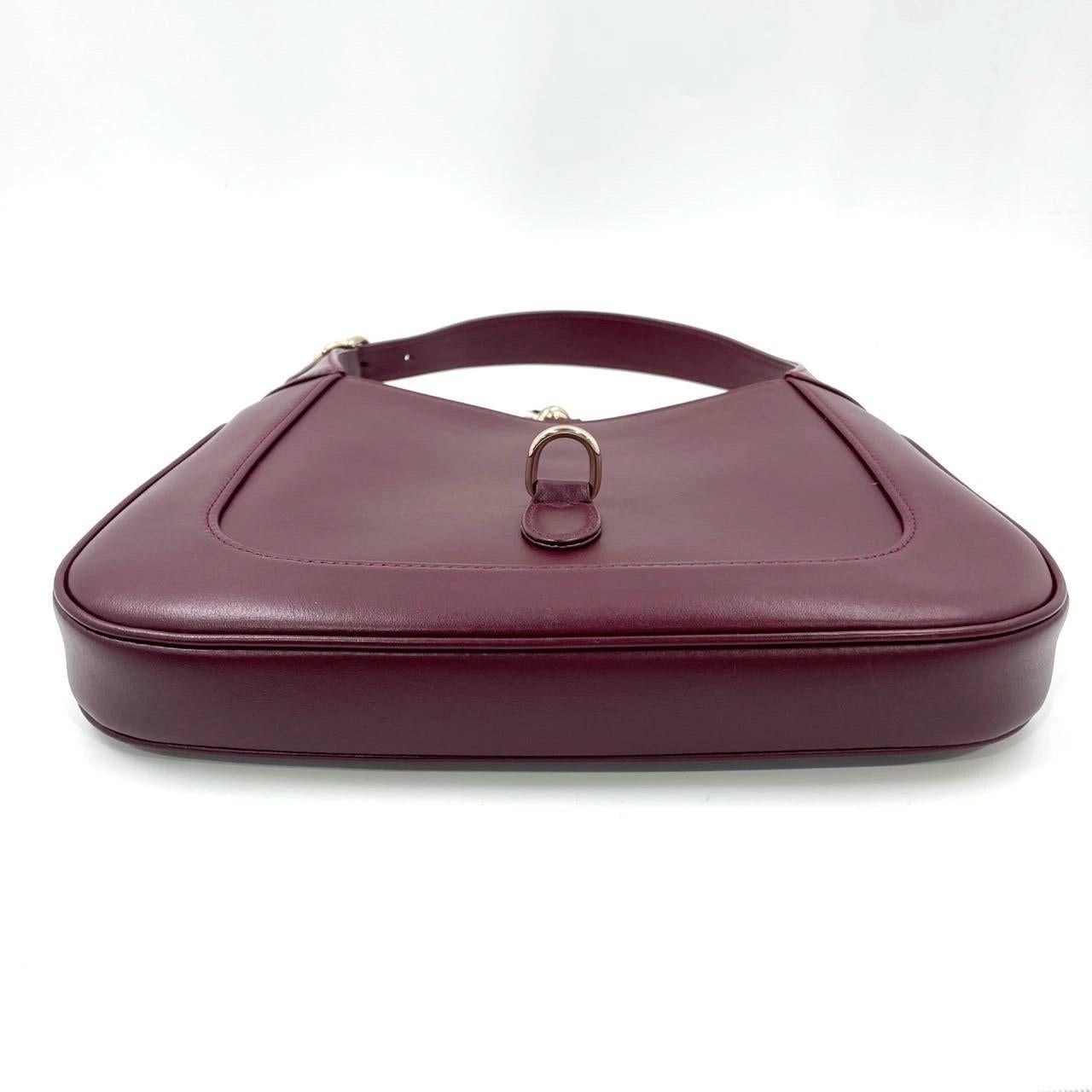 Gucci Jackie 1961 Small Ancora Borsa a tracolla in pelle rosso borgogna S24 In condizioni ottime in vendita a AUBERVILLIERS, FR