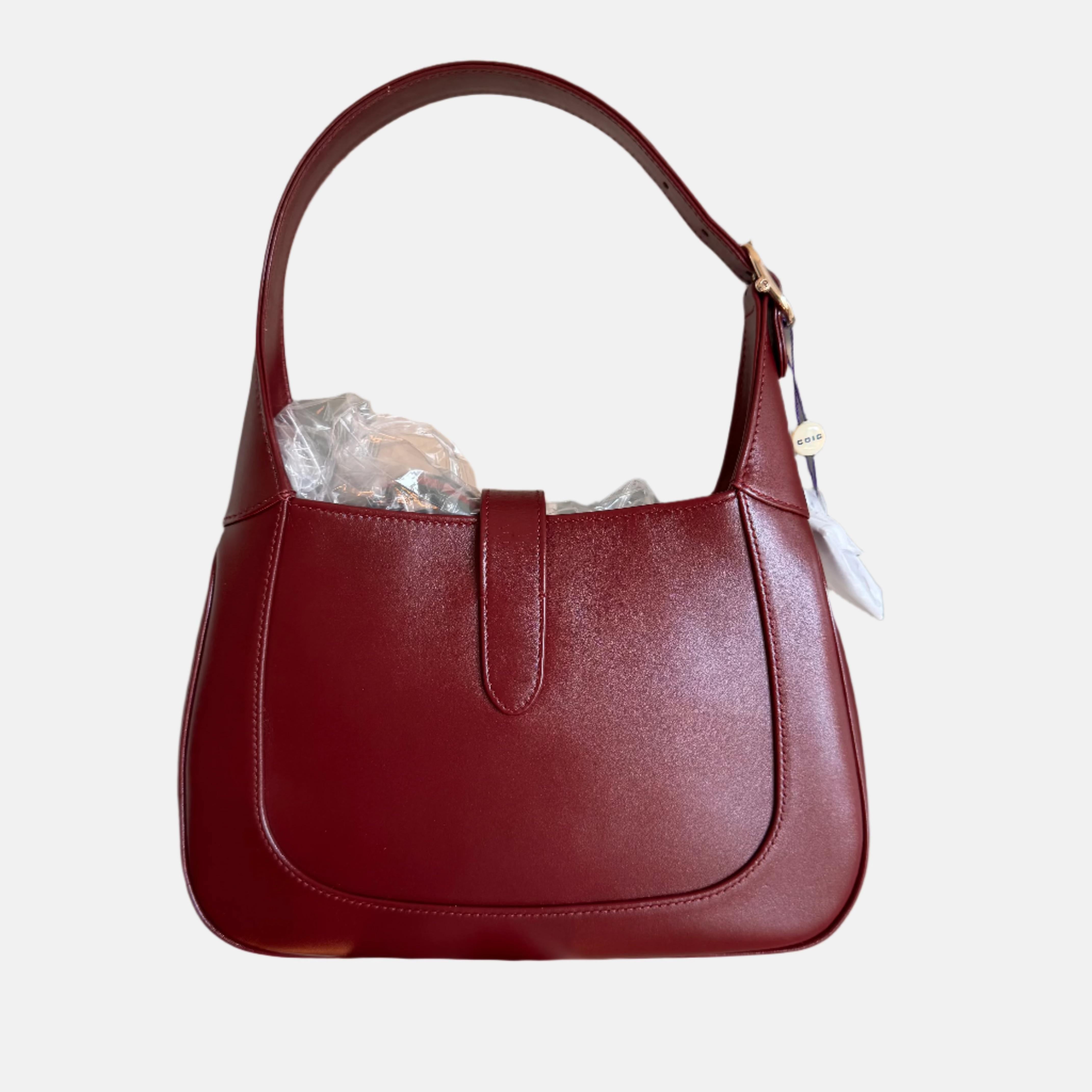 Women's Gucci Jackie 1961 Small Ancora Red Burgundy Leather Shoulder Bag S24