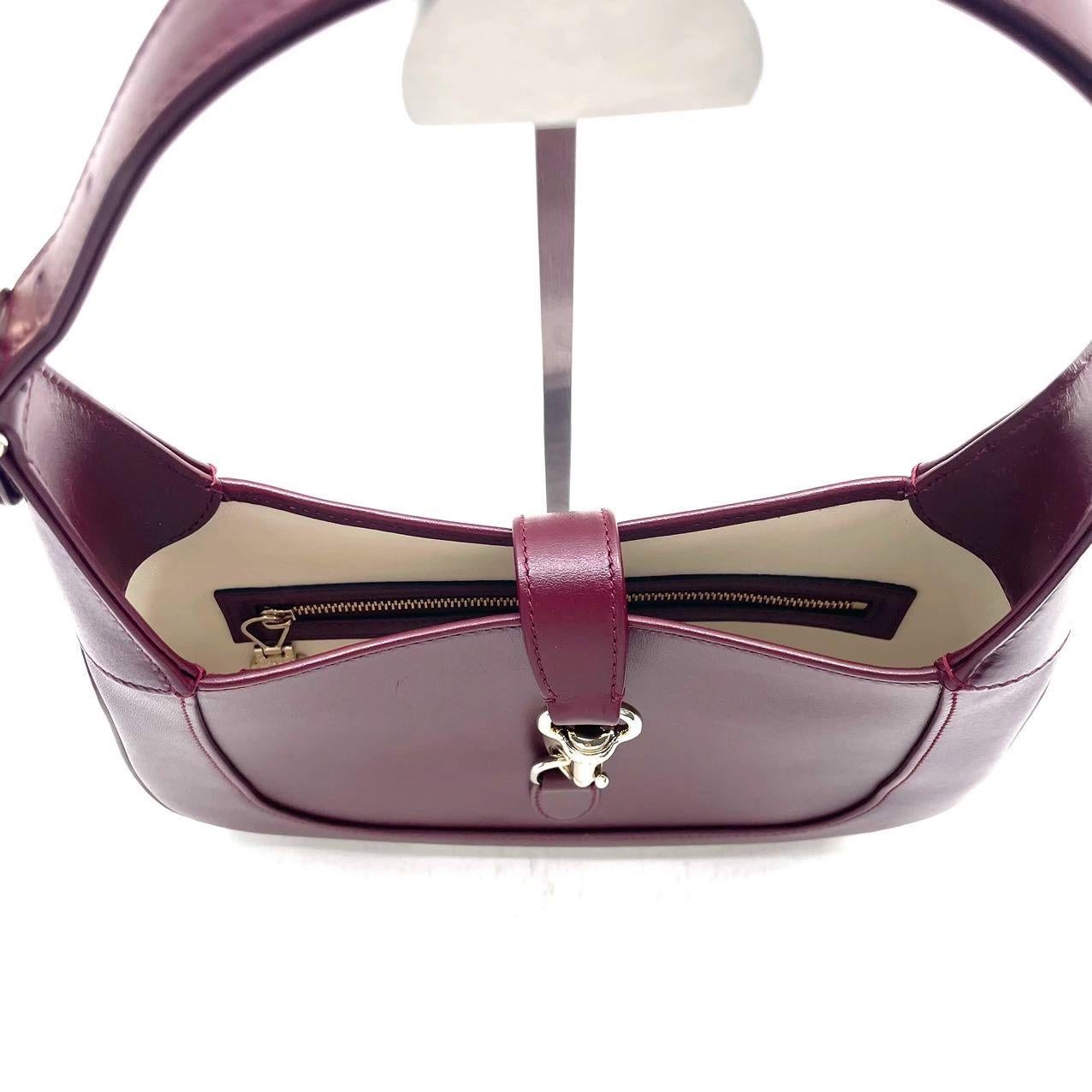 Gucci Jackie 1961 Small Ancora Red Burgundy Leather Shoulder Bag S24 1