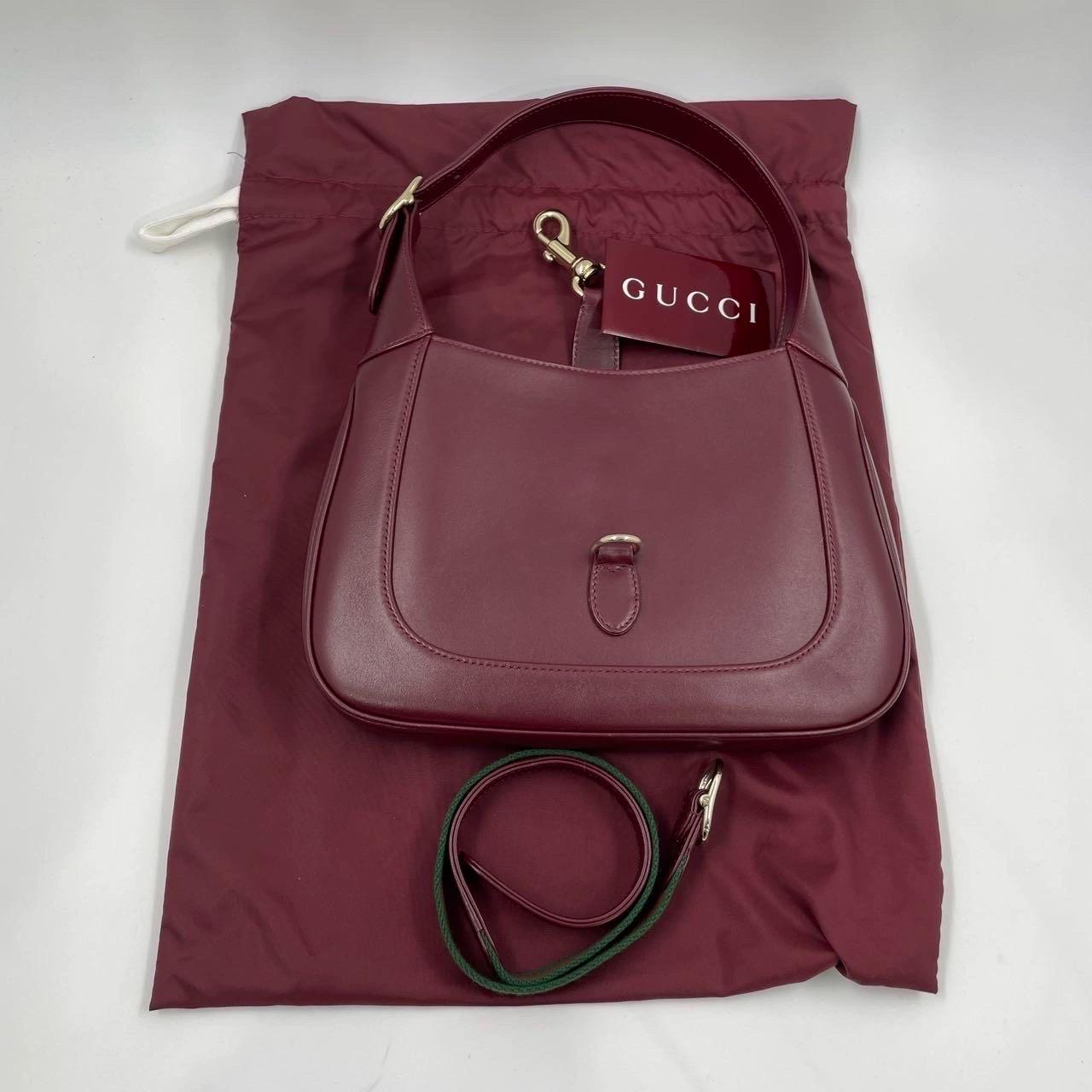 Gucci Jackie 1961 Small Ancora Borsa a tracolla in pelle rosso borgogna S24 in vendita 1