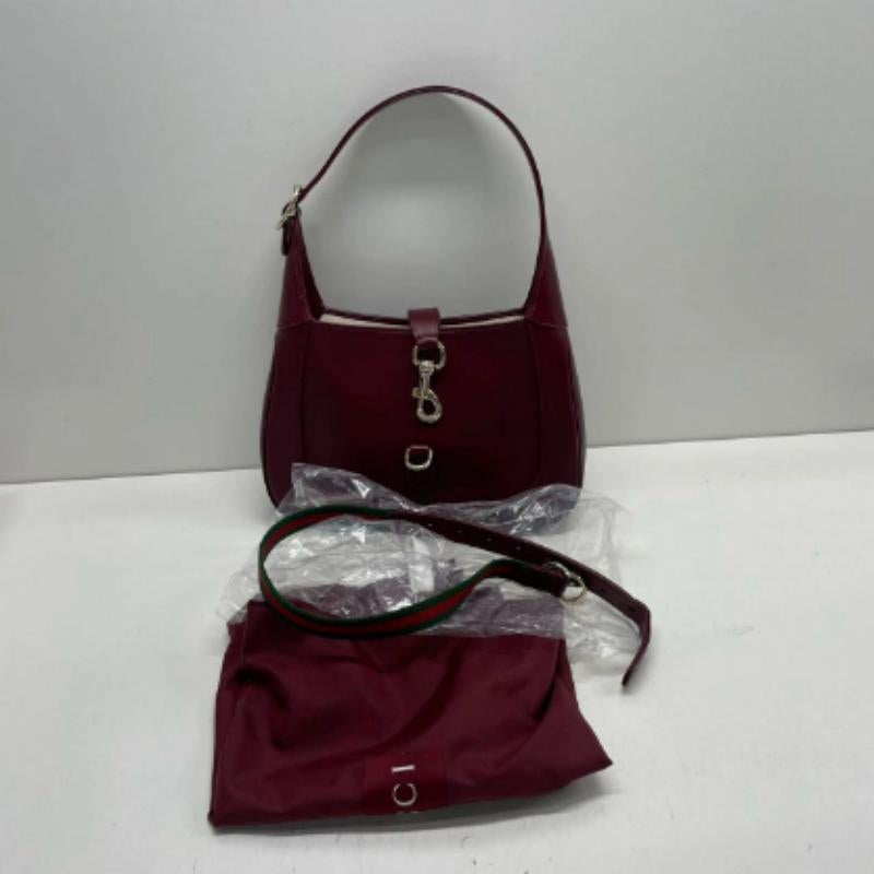 Gucci Jackie 1961 Small Ancora Red Burgundy Leather Shoulder Bag S24 5