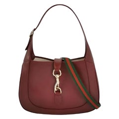 Gucci Jackie 1961 Small Ancora Red Burgundy Leather Shoulder Bag S24