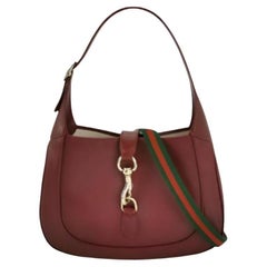 Gucci Jackie 1961 Small Ancora Red Burgundy Leather Shoulder Bag S24