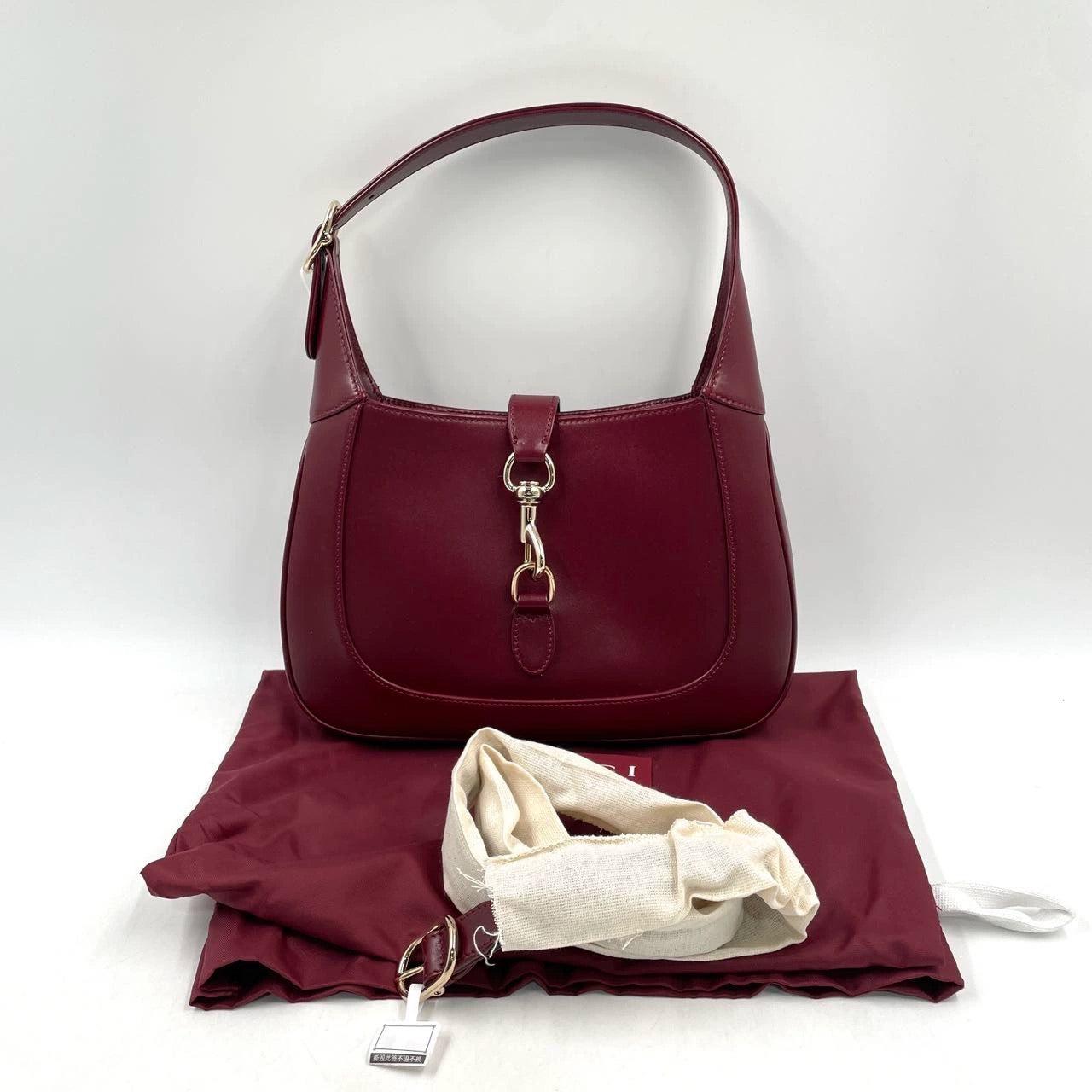 Gucci Jackie 1961 Small Ancora Red Leather Shoulder Bag Clasp S24 3