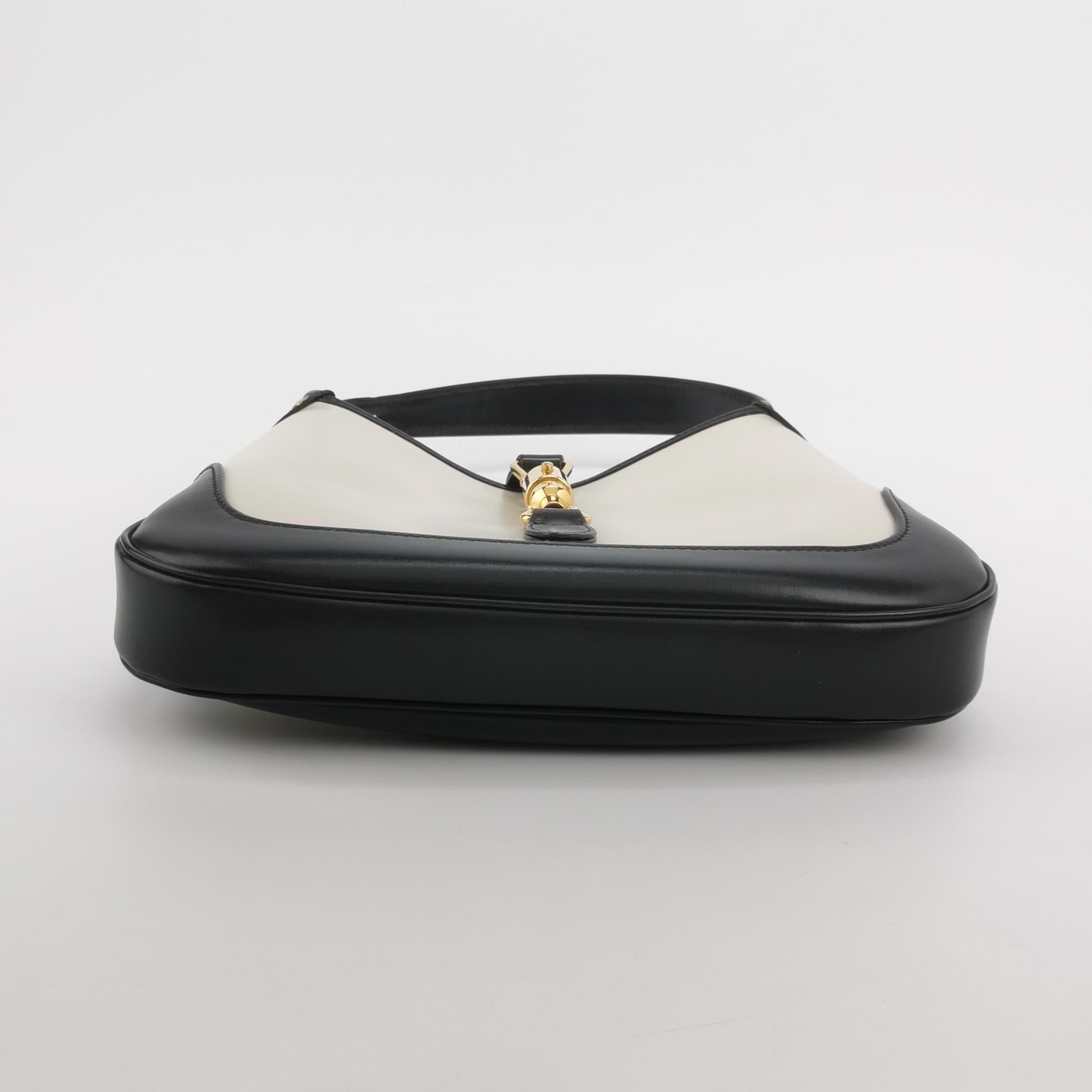 Gucci Jackie 1961 Small Black and White Leather Bag Unisexe en vente