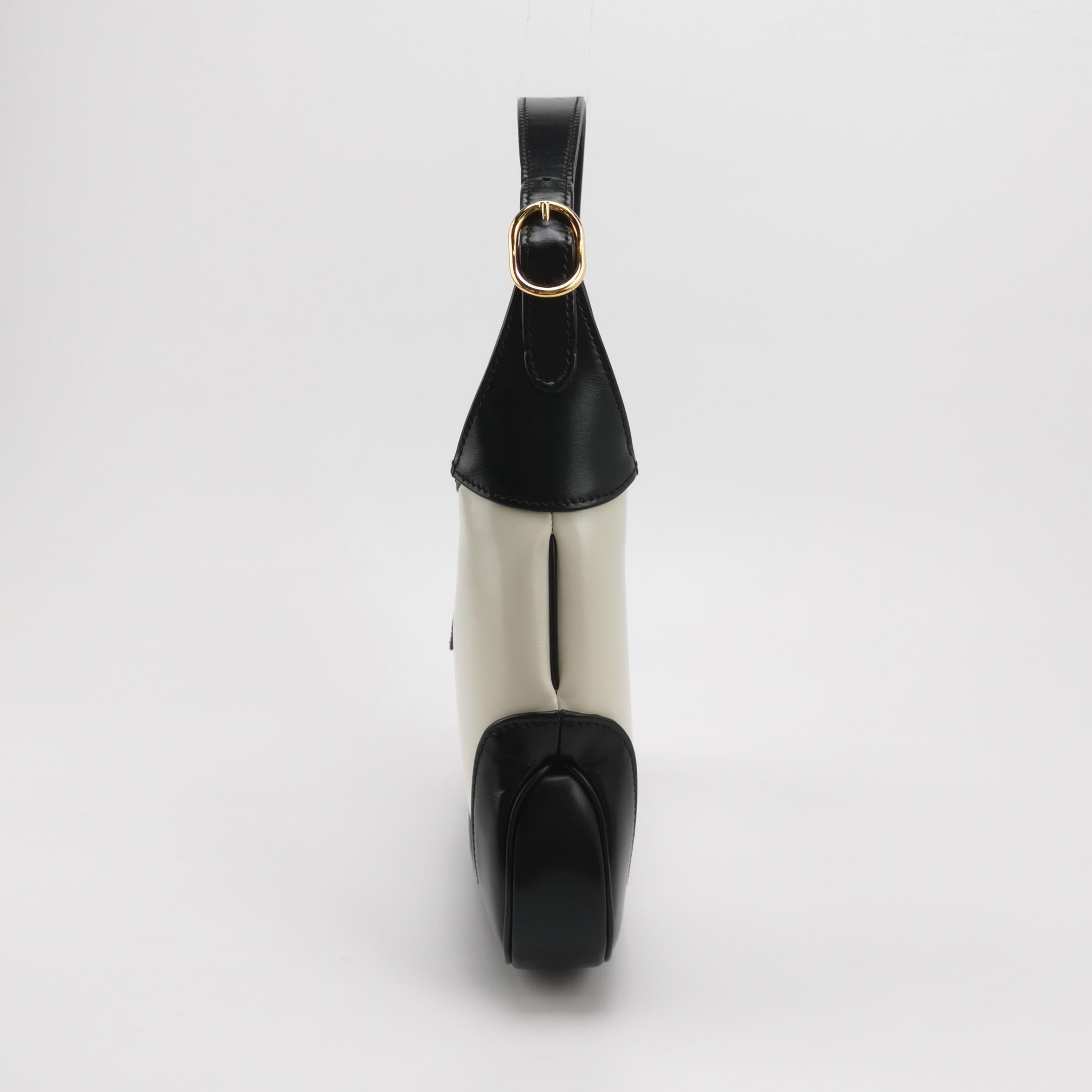 Gucci Jackie 1961 Small Black and White Leather Bag en vente 2