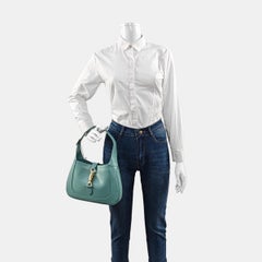 Gucci Jackie 1961 Small Blue Leather Bag with Adjustable Strap