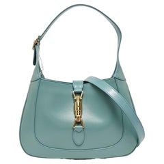 Gucci Jackie 1961 Small Blue Leather Bag with Adjustable Strap
