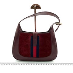 Gucci Jackie 1961 Small Burgundy Suede and Leather Bag