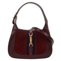 Gucci Jackie 1961 Small Burgundy Suede and Leather Bag