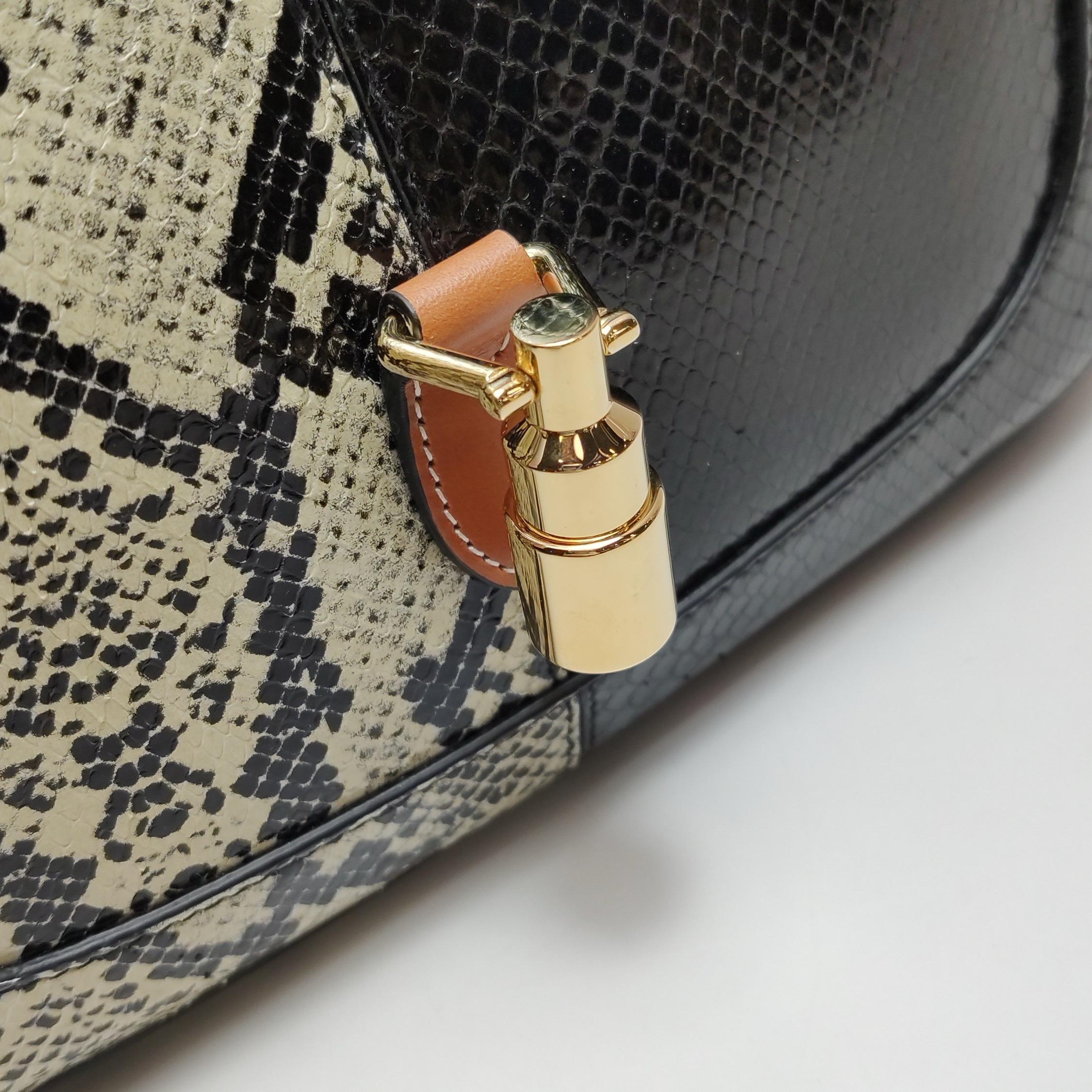 Gucci Jackie 1961 Small in pelle di vitello e serpente Nero Con Cinturino in vendita 6