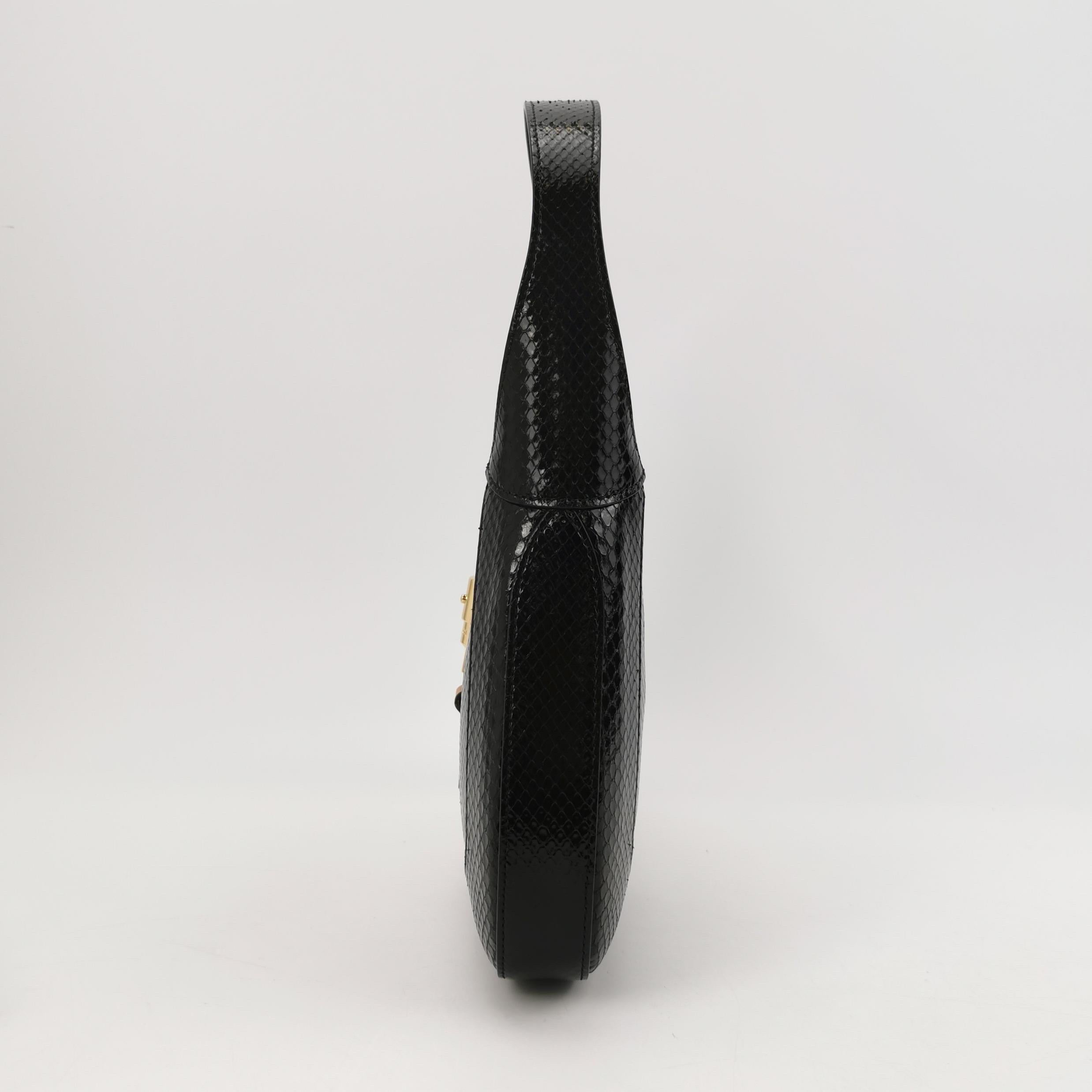 Gucci Jackie 1961 Small in pelle di vitello e serpente Nero Con Cinturino in vendita 1