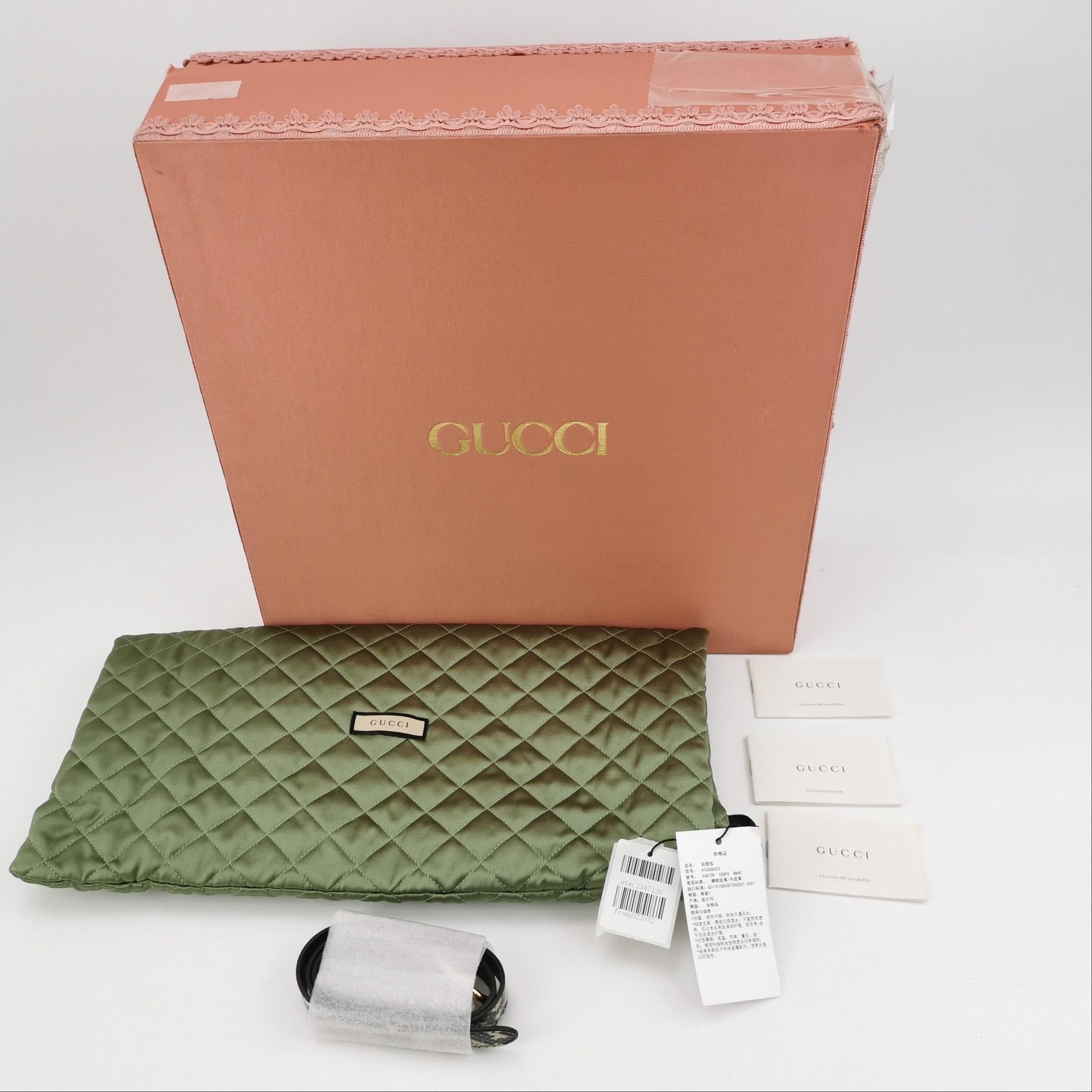 Gucci Jackie 1961 Small in pelle di vitello e serpente Nero Con Cinturino in vendita 5