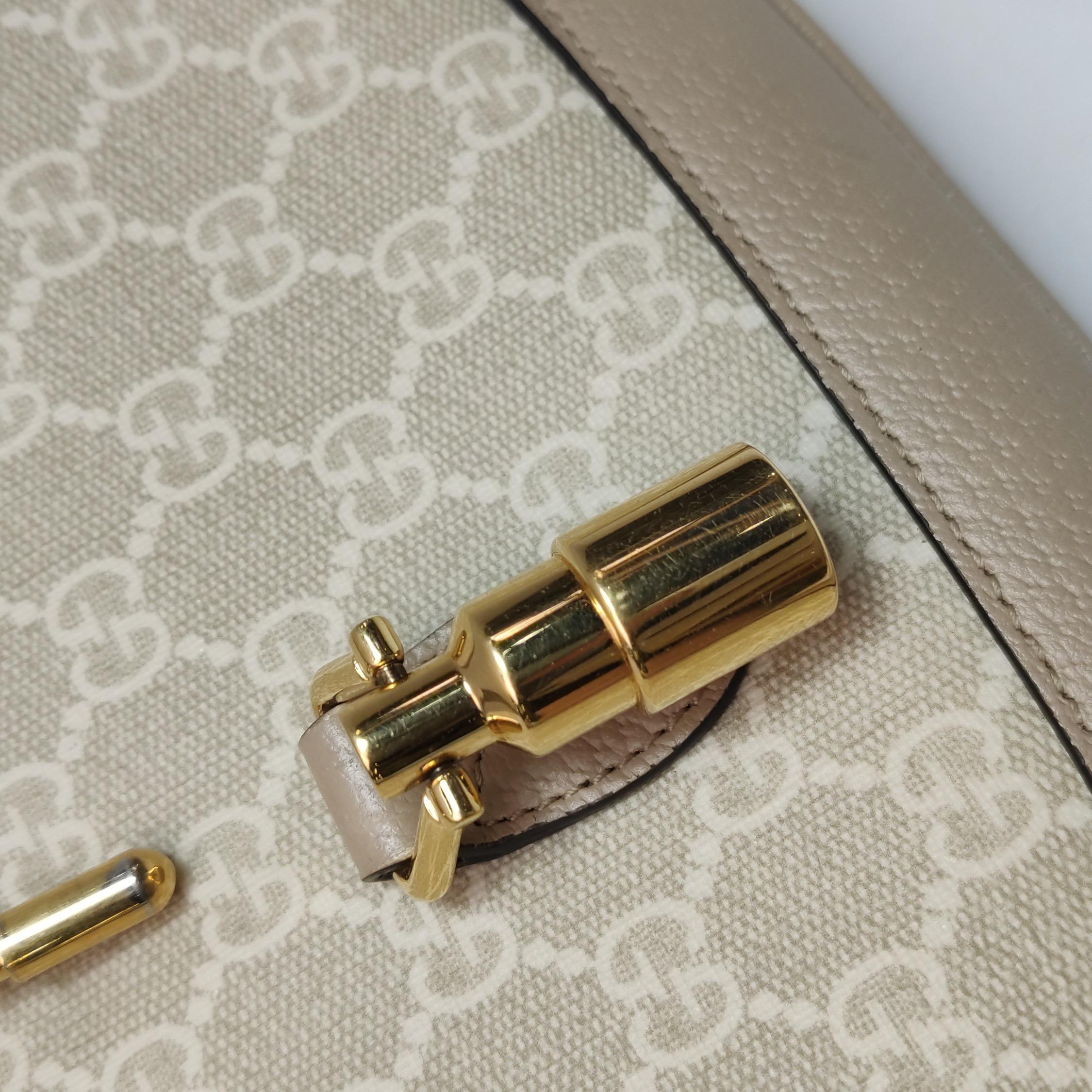 Gucci Jackie 1961 Small Cream Beige Monogram Canvas and Leather Bag en vente 6