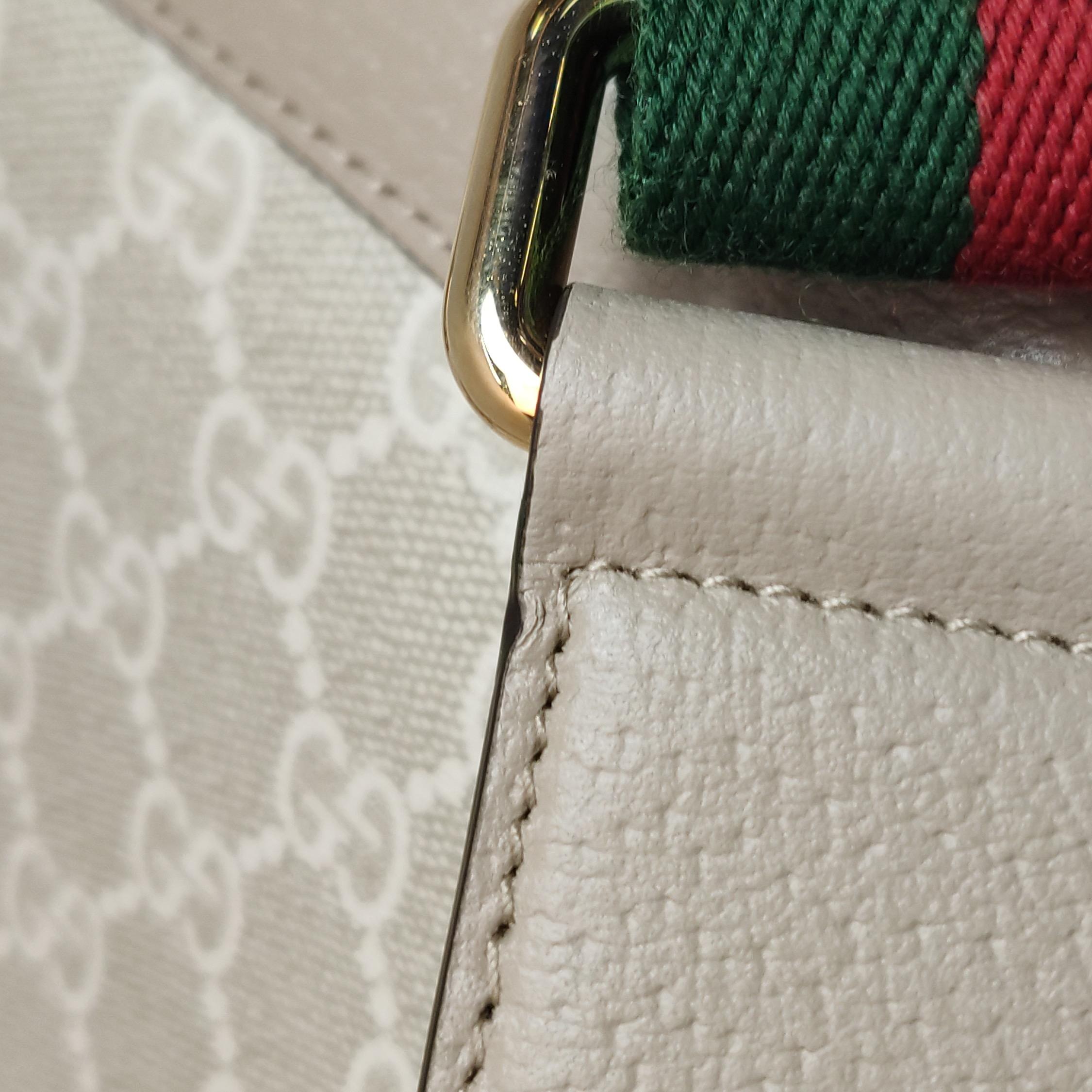 Gucci Jackie 1961 Small Cream Beige Monogram Canvas and Leather Bag en vente 7