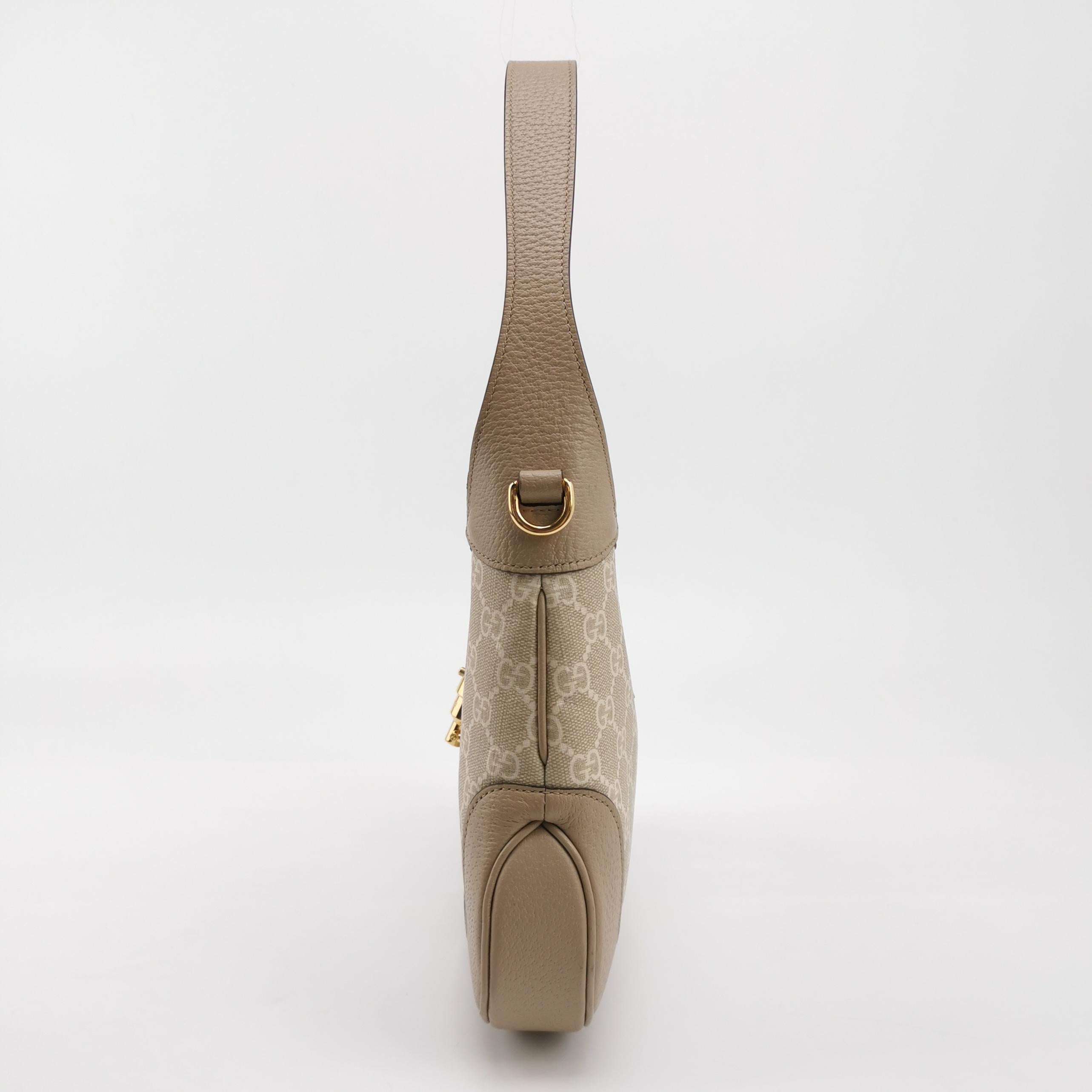 Gucci Jackie 1961 Small Cream Beige Monogram Canvas and Leather Bag en vente 1