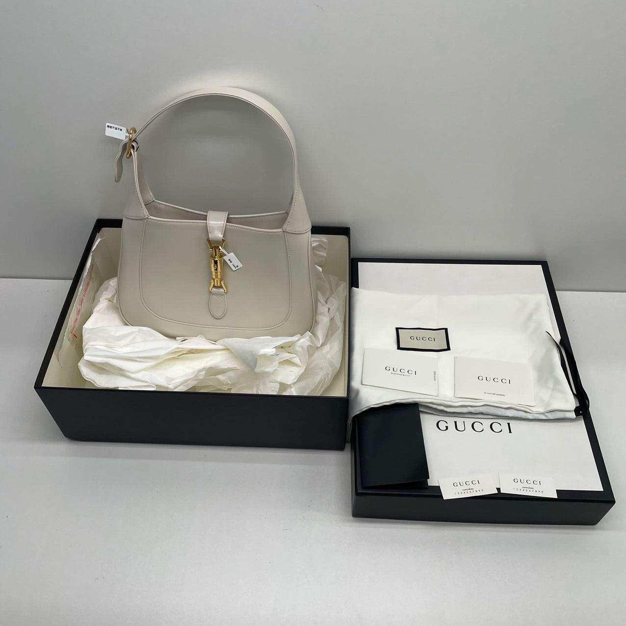 Gucci Jackie 1961 Small Leather Bag White without Strap For Sale 1