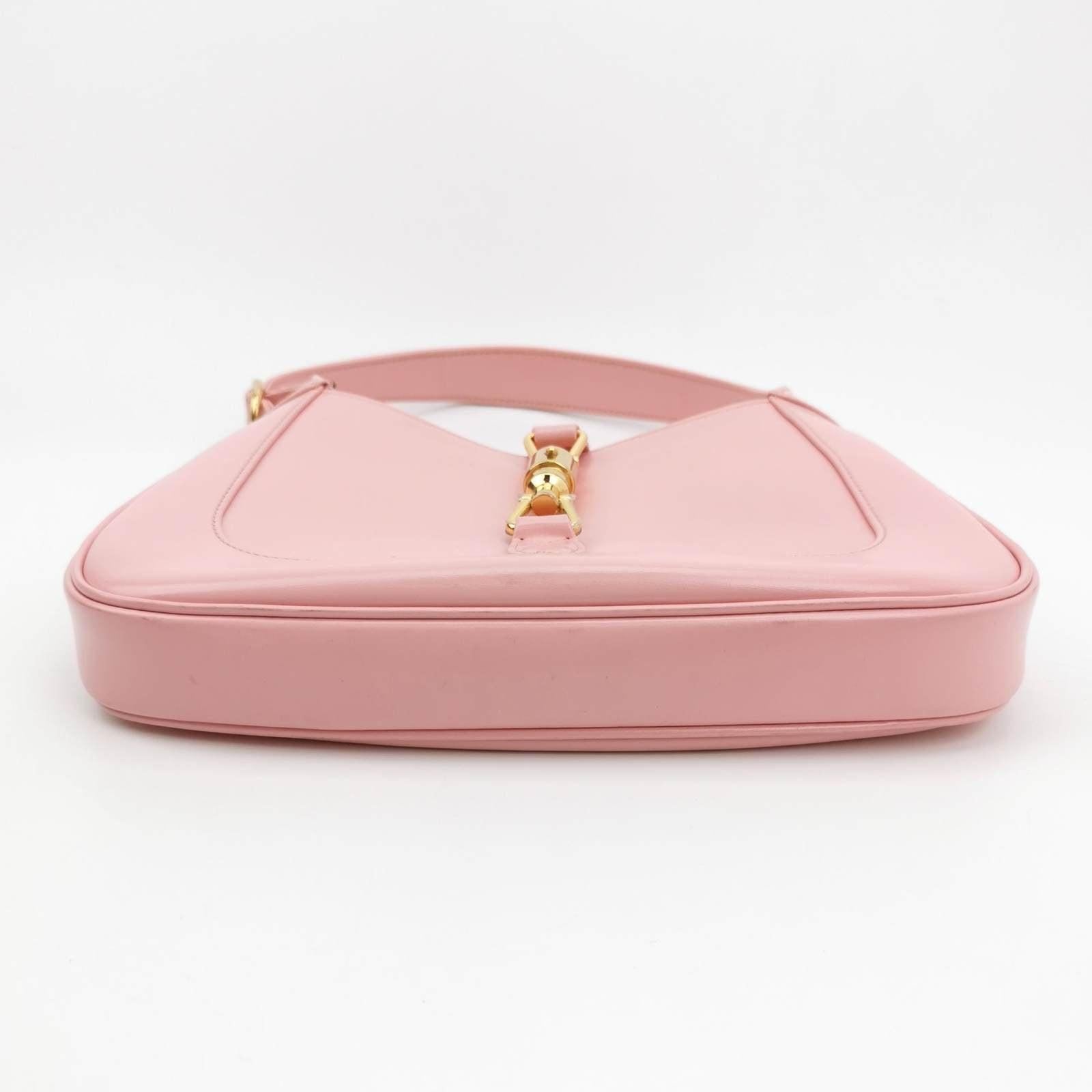 Beige Gucci Jackie 1961 Small Leather Bag with Adjustable Strap Size Pink For Sale