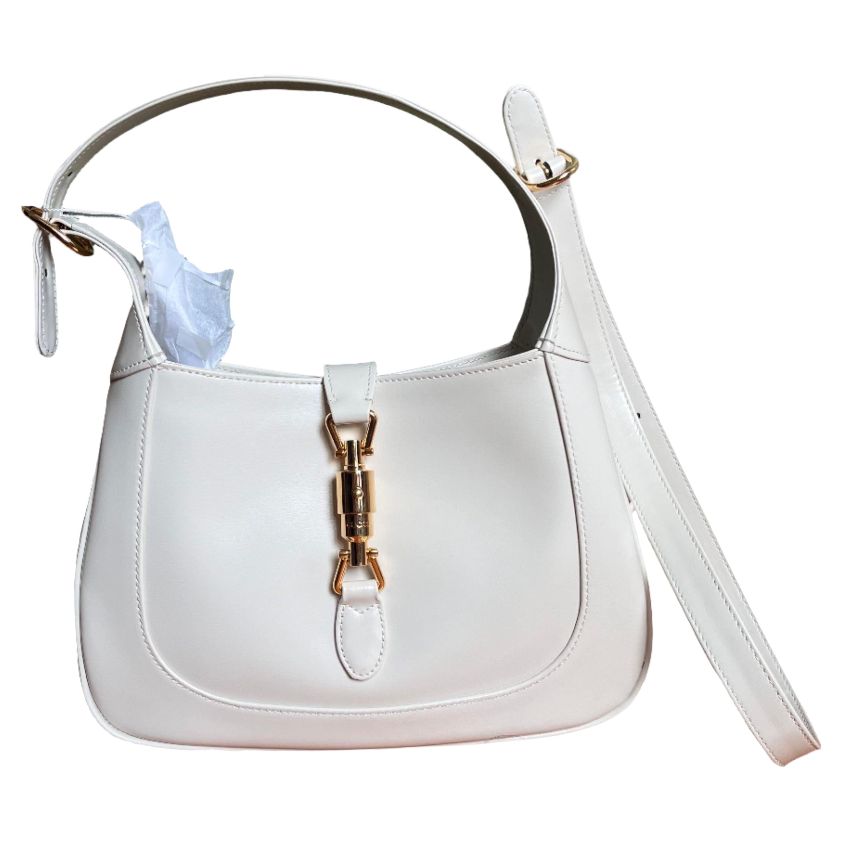 Gucci Jackie 1961 Small Leather Bag with Adjustable Strap White